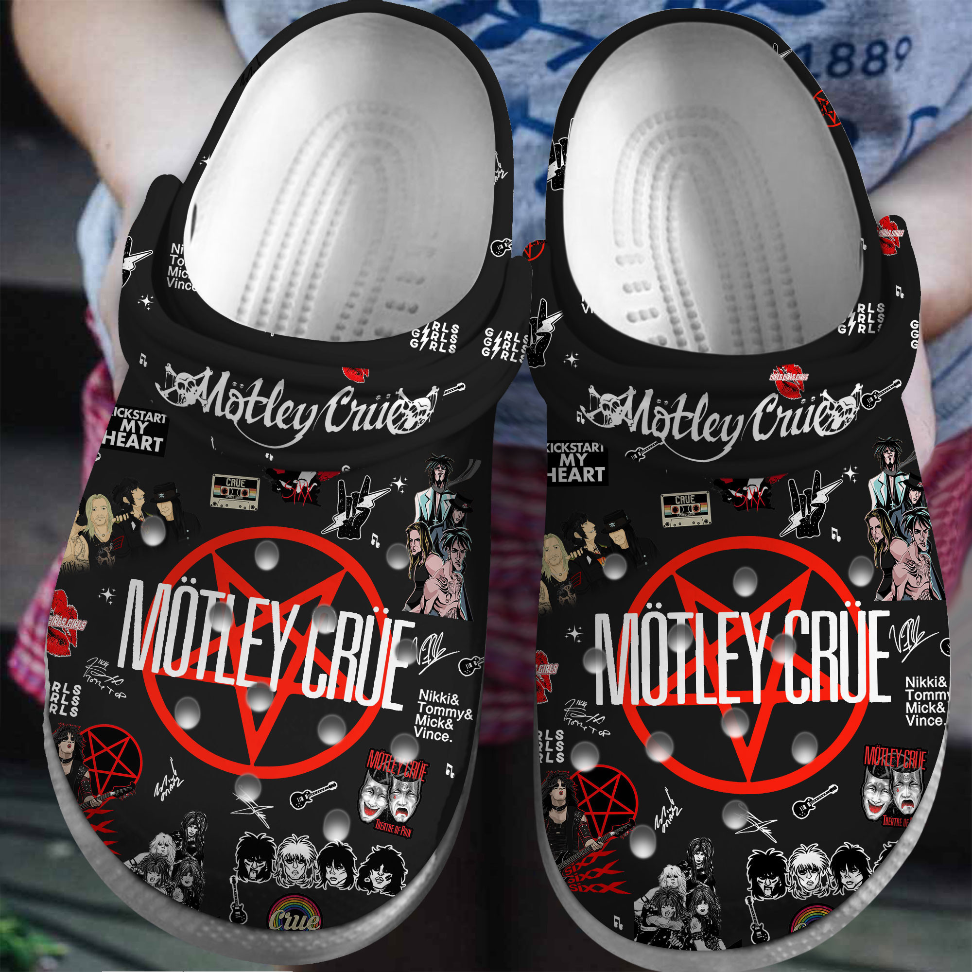 Footwearmerch Motley Crue Music Crocs Crocband Clogs Shoes Comfortable For Men Women and Kids