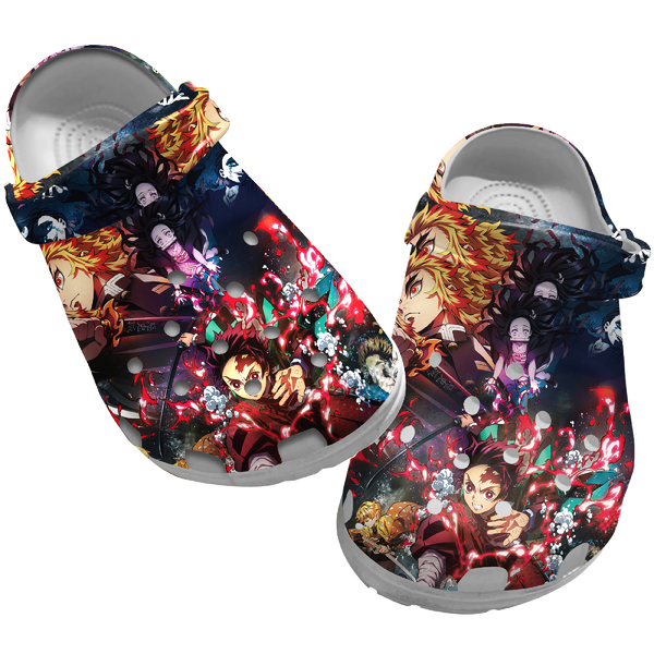 Footwearmerch Mugen Train Arc Demon Slayer Anime Crocs Crocband Clogs Shoes Comfortable For Men Women and Kids