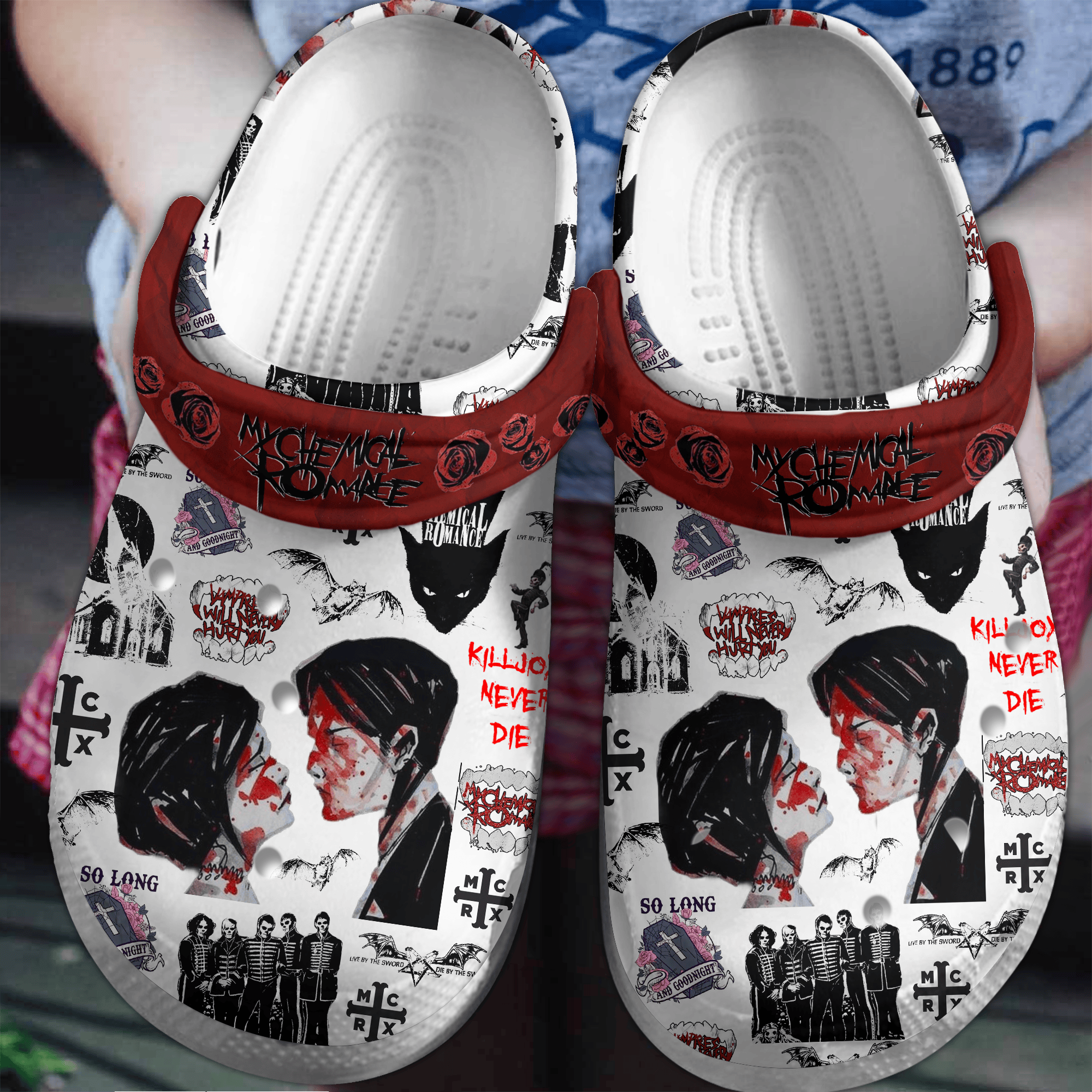 Footwearmerch My Chemical Romance Music Crocs Crocband Clogs Shoes Comfortable For Men Women and Kids