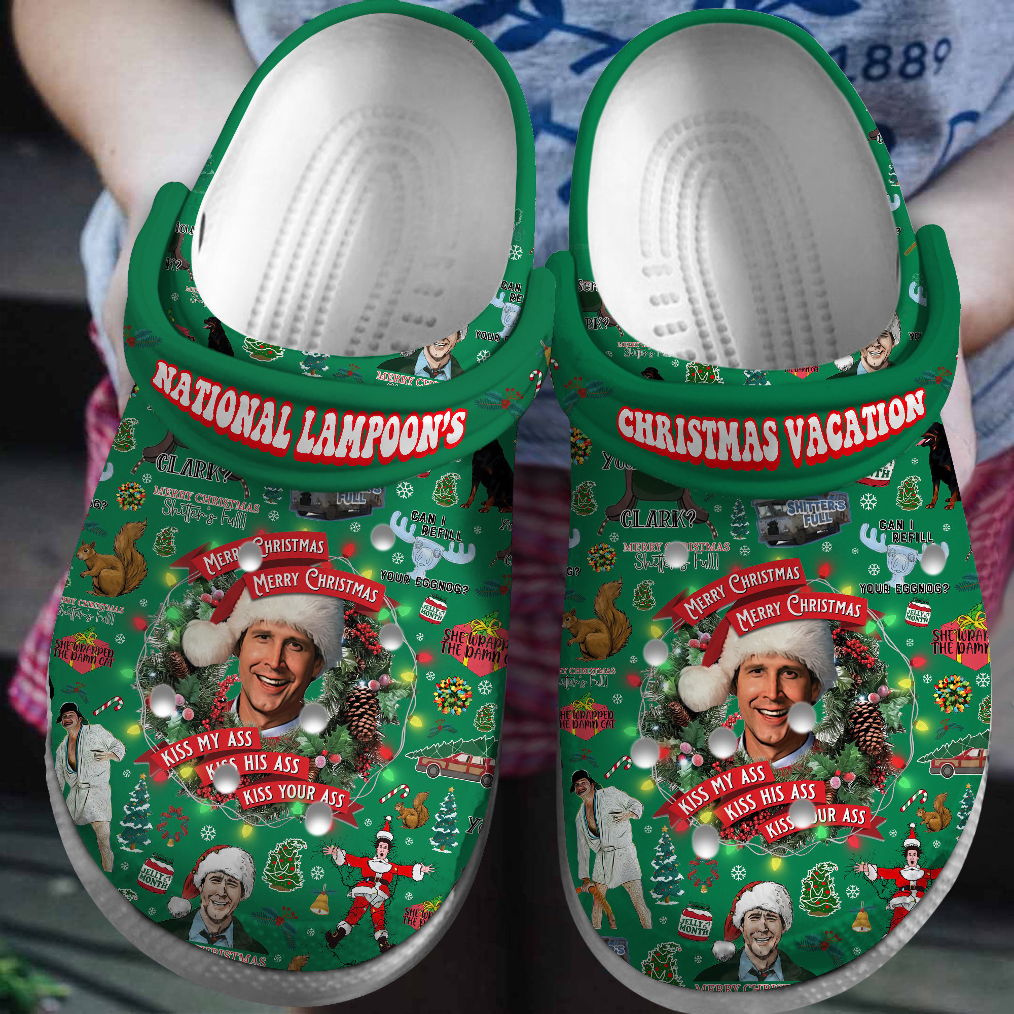 Footwearmerch National Lampoon's Christmas Vacation Movie Crocs Crocband Clogs Shoes Comfortable For Men Women and Kids
