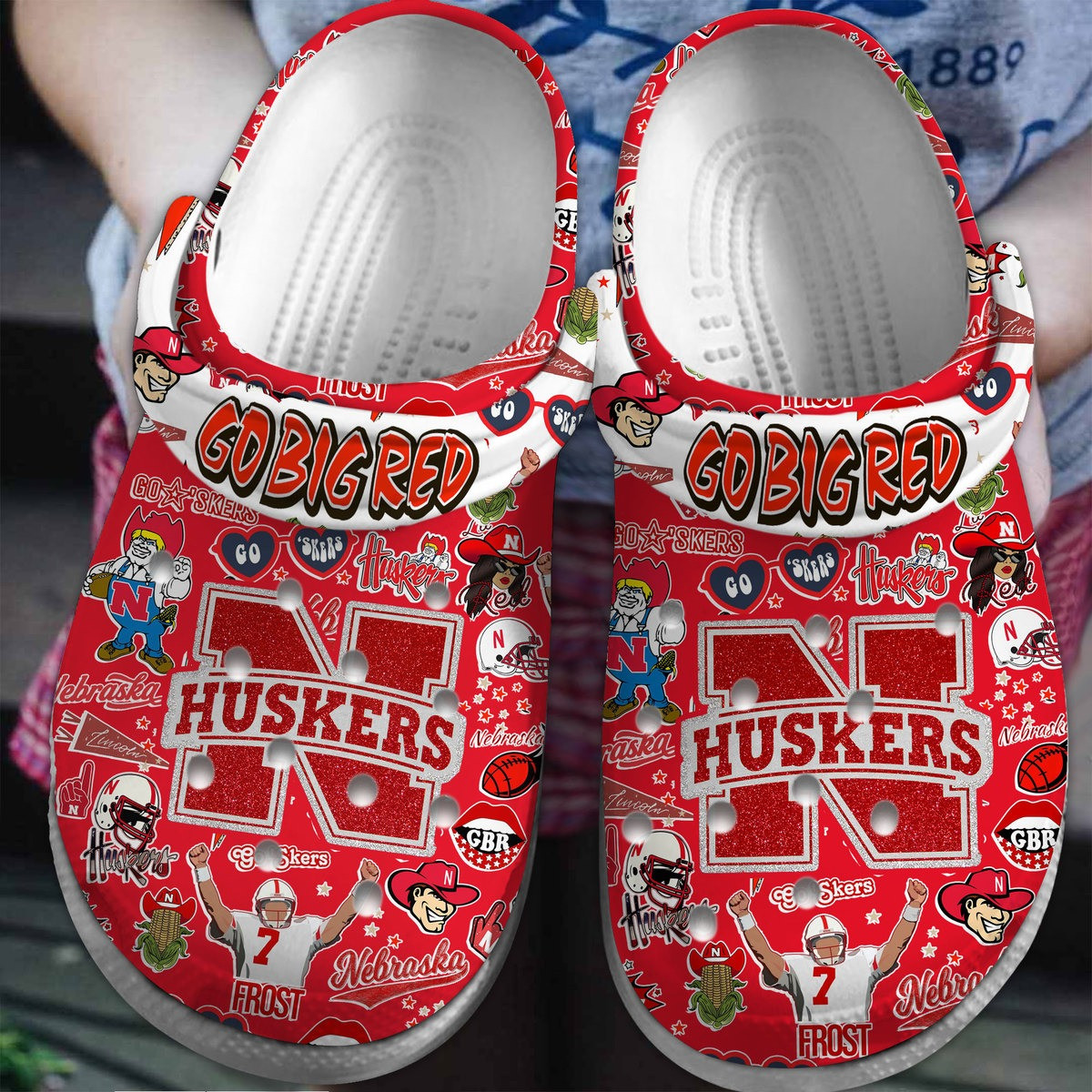 Footwearmerch Nebraska Cornhuskers NCAA Sport Crocs Crocband Clogs Shoes Comfortable For Men Women and Kids
