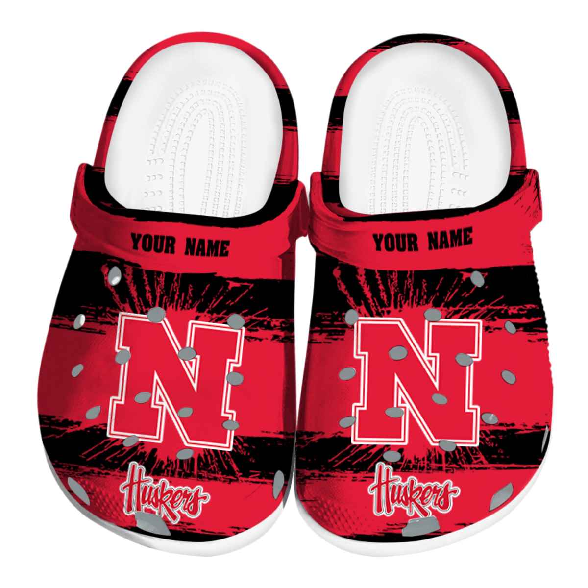 Footwearmerch Nebraska Cornhuskers NCAA Sport Crocs Crocband Clogs Shoes Comfortable For Men Women and Kids