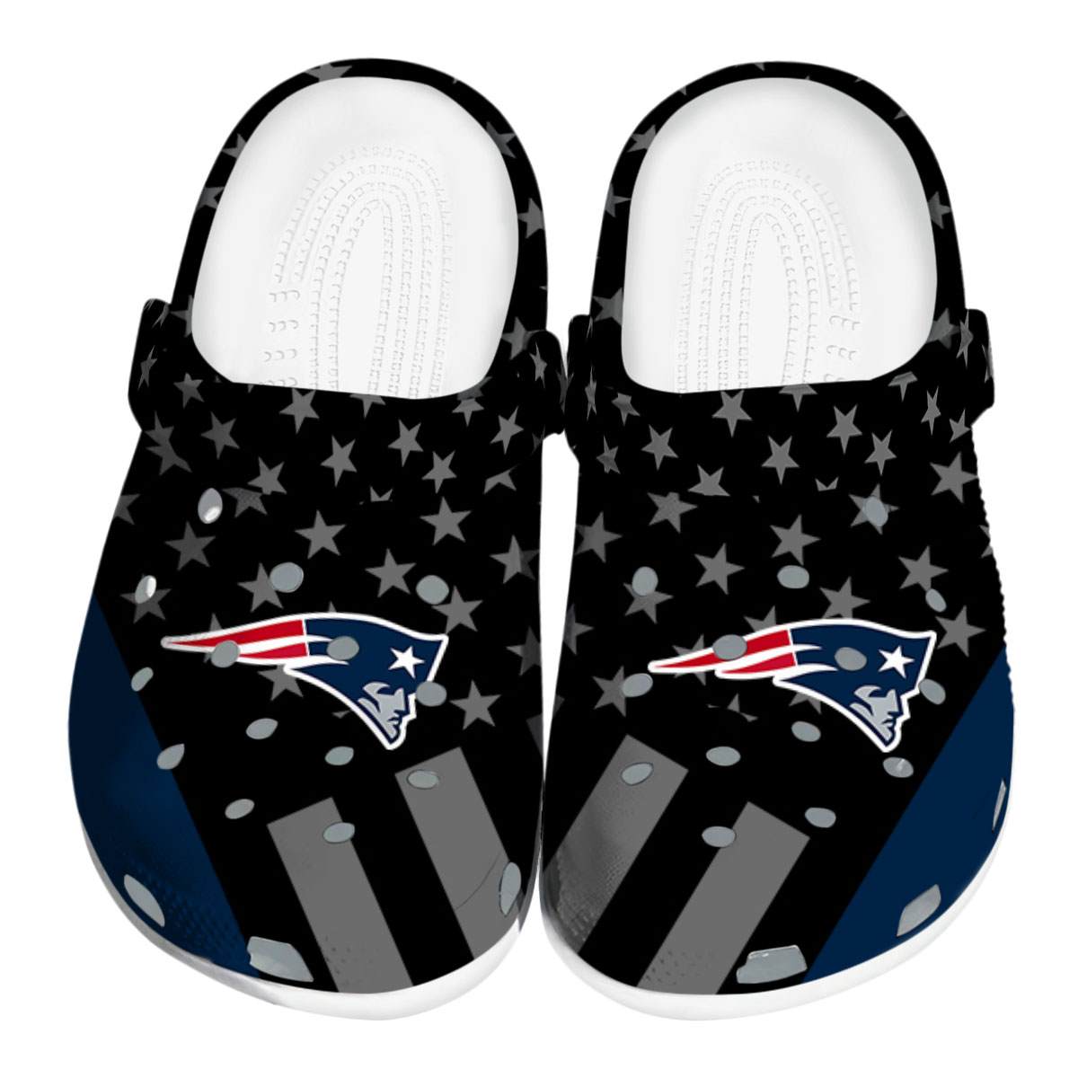 Footwearmerch New England Patriots NFL Sport Crocs Crocband Clogs Shoes Comfortable For Men Women and Kids