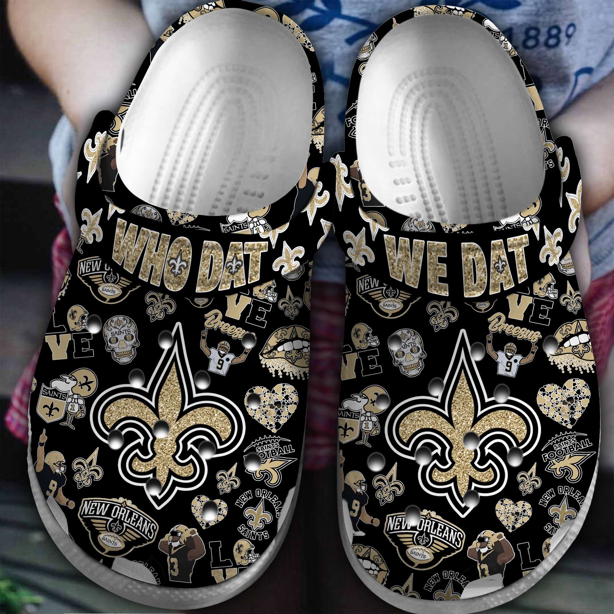 Footwearmerch New Orleans Saints NFL Sport Crocs Crocband Clogs Shoes Comfortable For Men Women and Kids