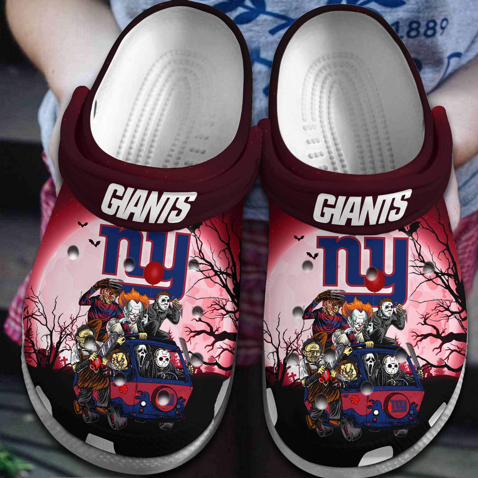 Footwearmerch New York Giants NFL Sport Crocs Crocband Clogs Shoes Comfortable For Men Women and Kids