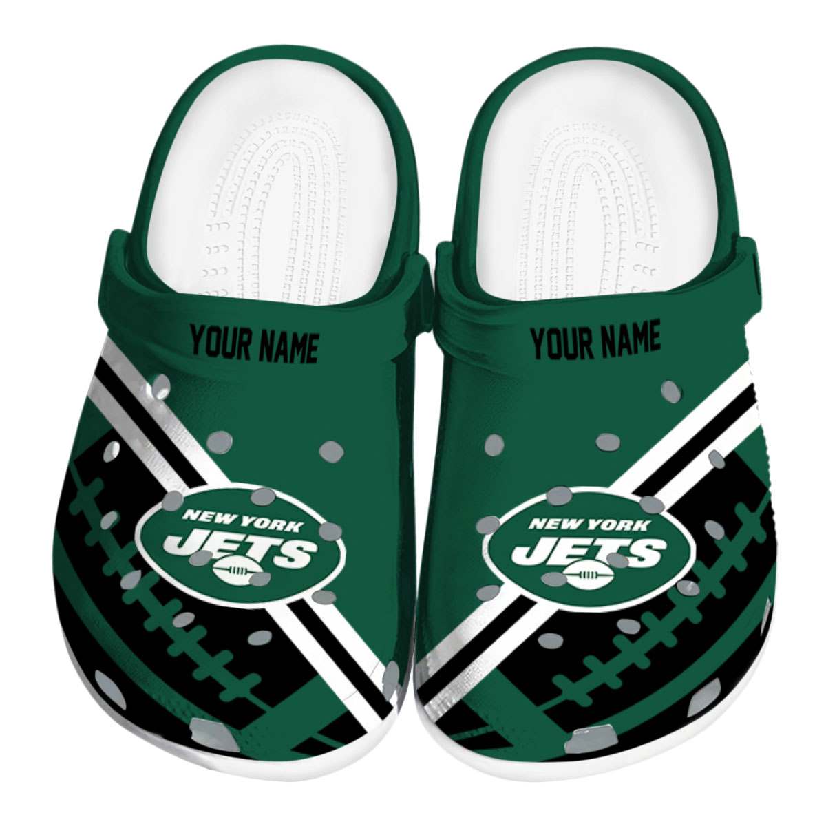 Footwearmerch New York Jets NFL Sport Crocs Crocband Clogs Shoes Comfortable For Men Women and Kids
