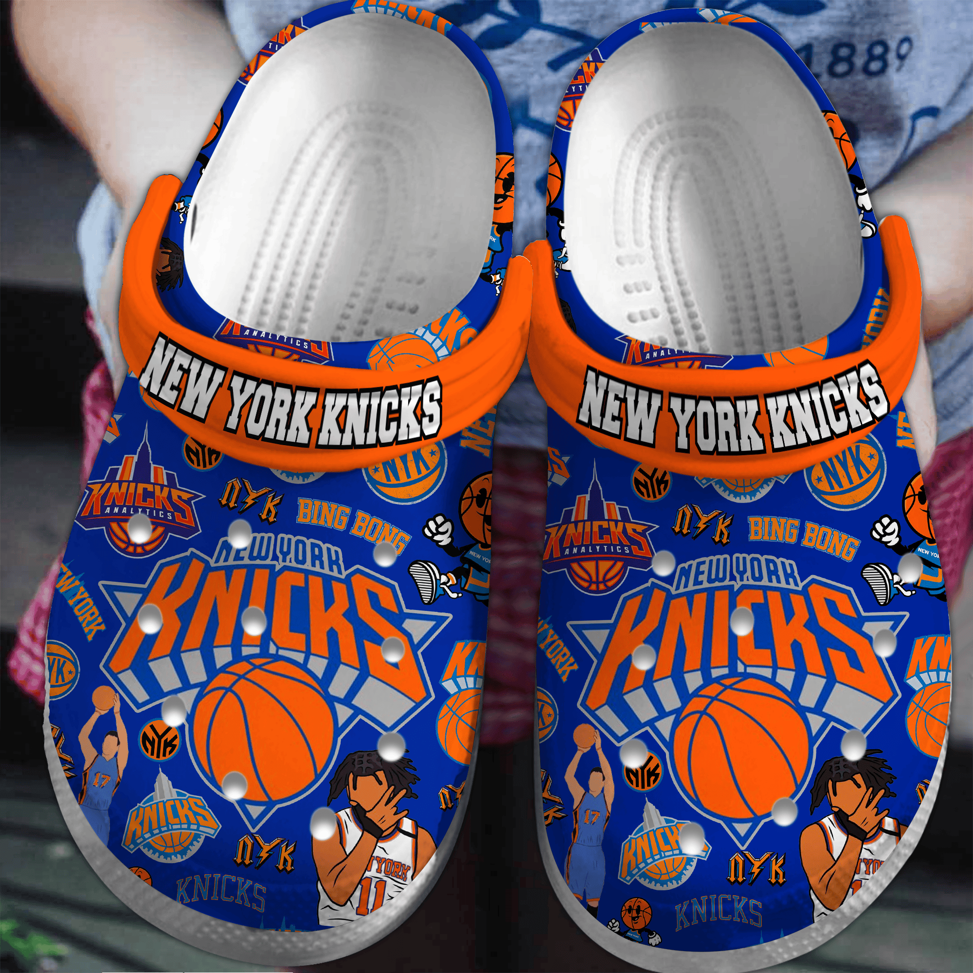 Footwearmerch New York Knicks Basketball NBA Sport Crocs Crocband Clogs Shoes Comfortable For Men Women and Kids