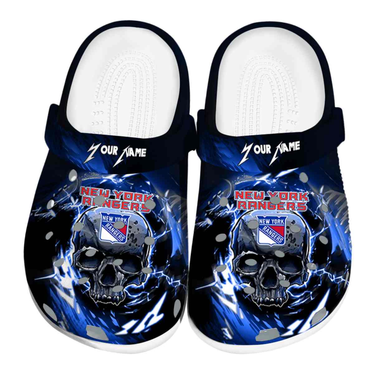 Footwearmerch New York Rangers NHL Sport Crocs Crocband Clogs Shoes Comfortable For Men Women and Kids