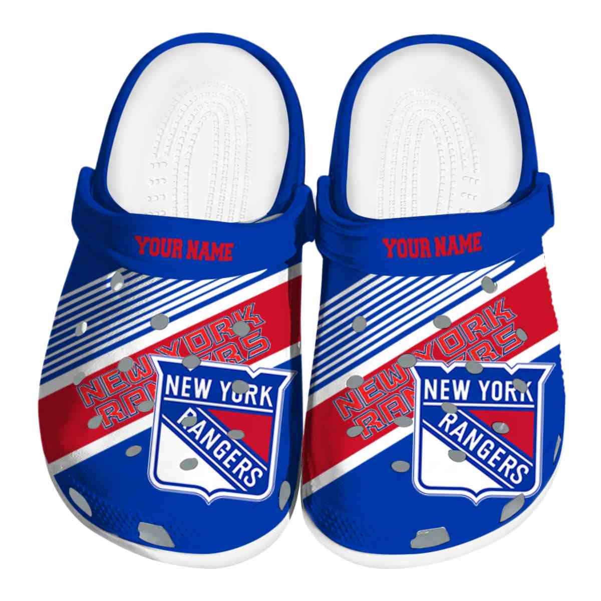 Footwearmerch New York Rangers NHL Sport Crocs Crocband Clogs Shoes Comfortable For Men Women and Kids