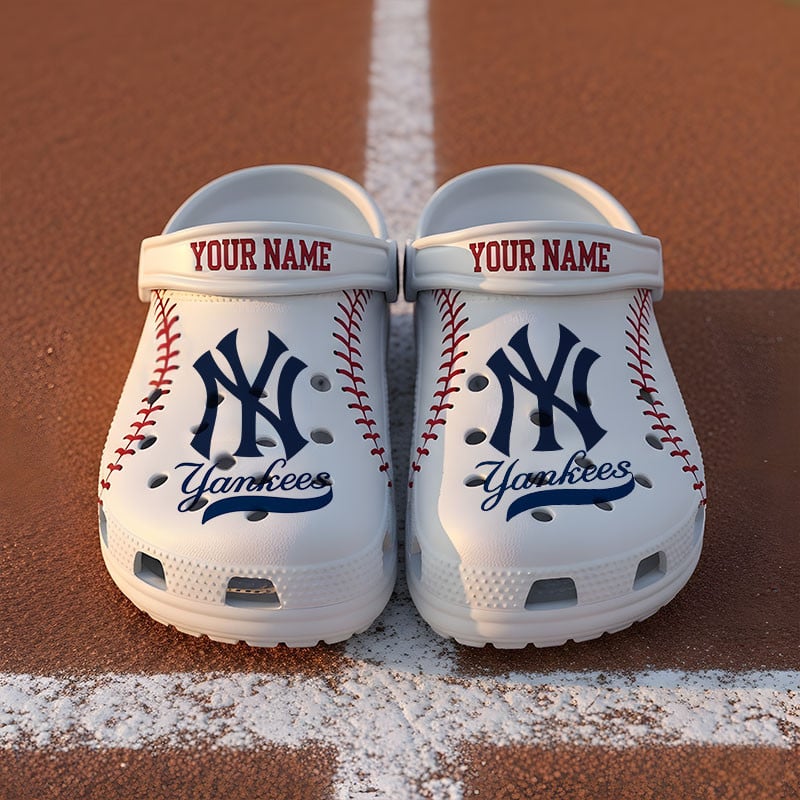 Footwearmerch New York Yankees MLB Crocs Crocband Clogs Shoes Comfortable For Men Women and Kids
