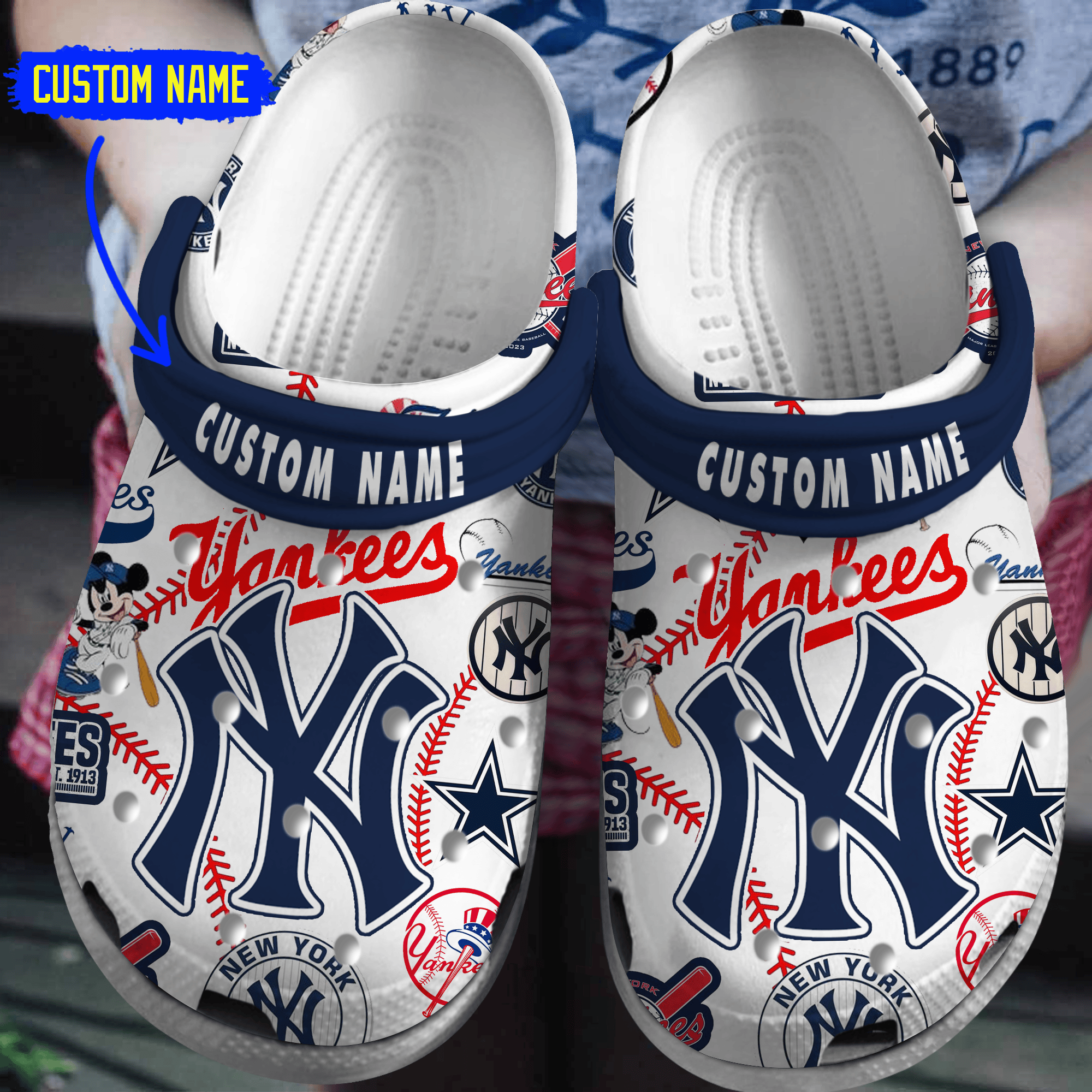 Footwearmerch New York Yankees MLB Sport Crocs Crocband Clogs Shoes Comfortable For Men Women and Kids