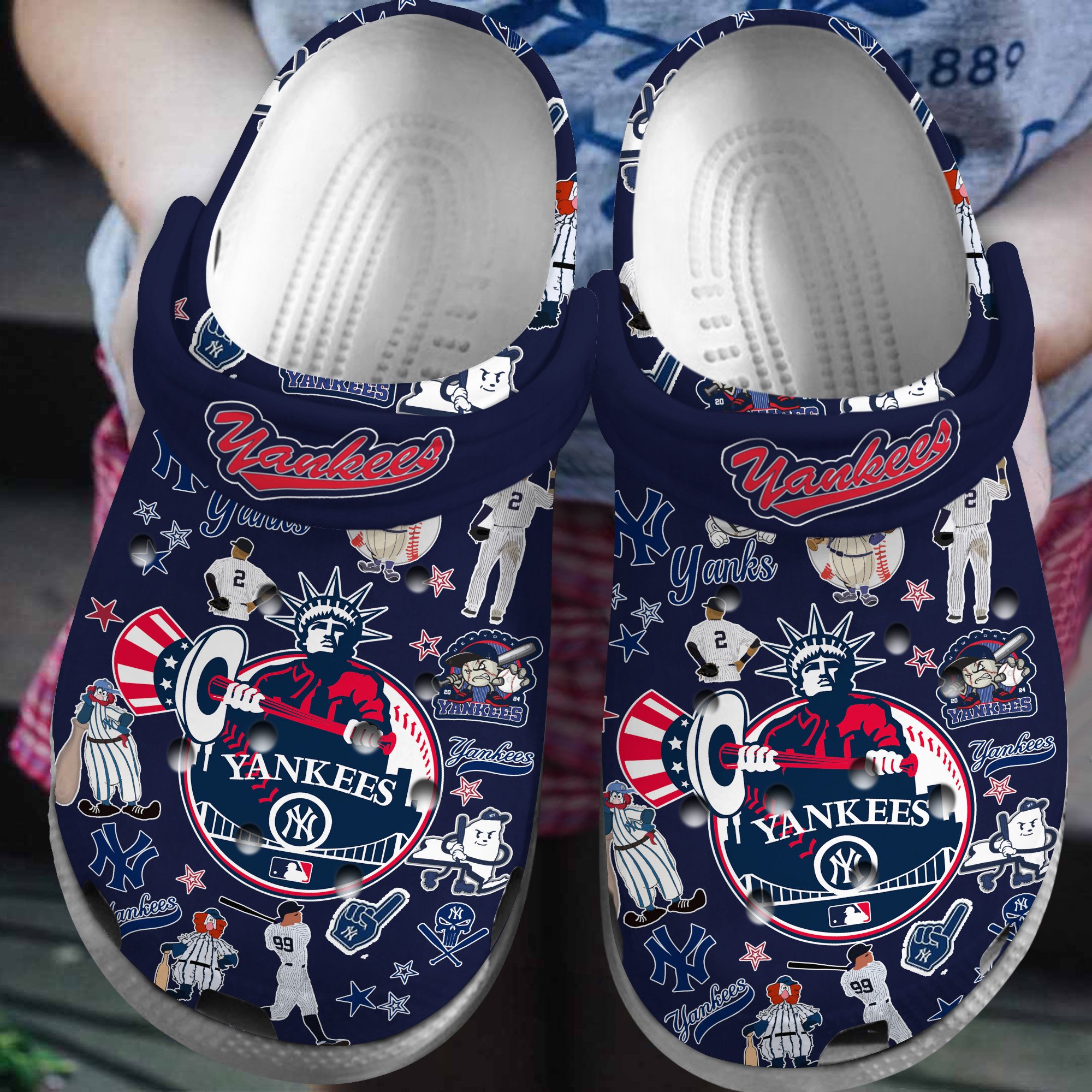 Footwearmerch New York Yankees MLB Sport Crocs Crocband Clogs Shoes Comfortable For Men Women and Kids