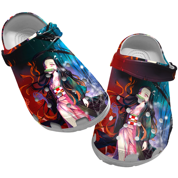 Footwearmerch Nezuko Demon Slayer Anime Crocs Crocband Clogs Shoes Comfortable For Men Women and Kids