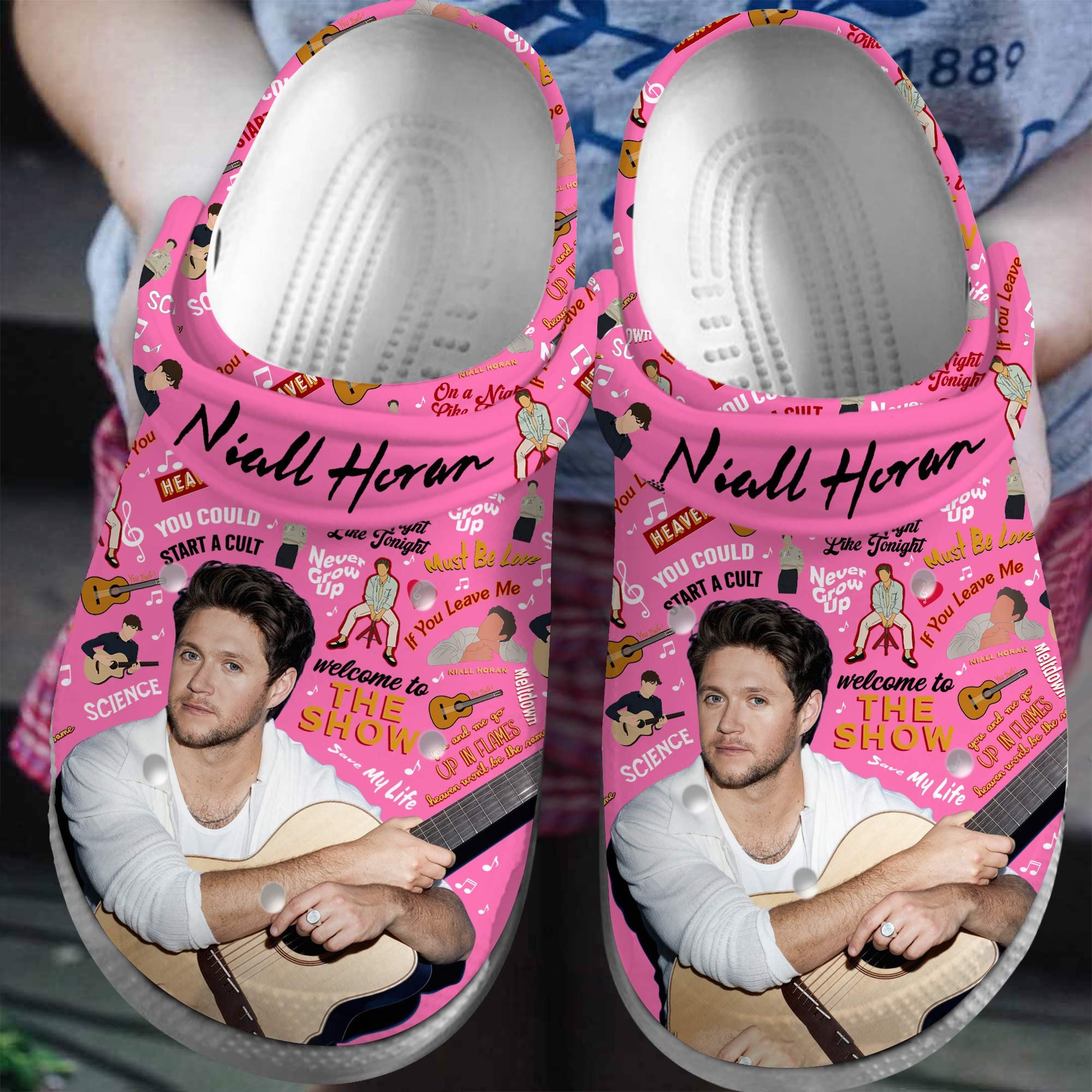 Footwearmerch Niall Horan One Direction Band Music Crocs Crocband Clogs Shoes Comfortable For Men Women and Kids