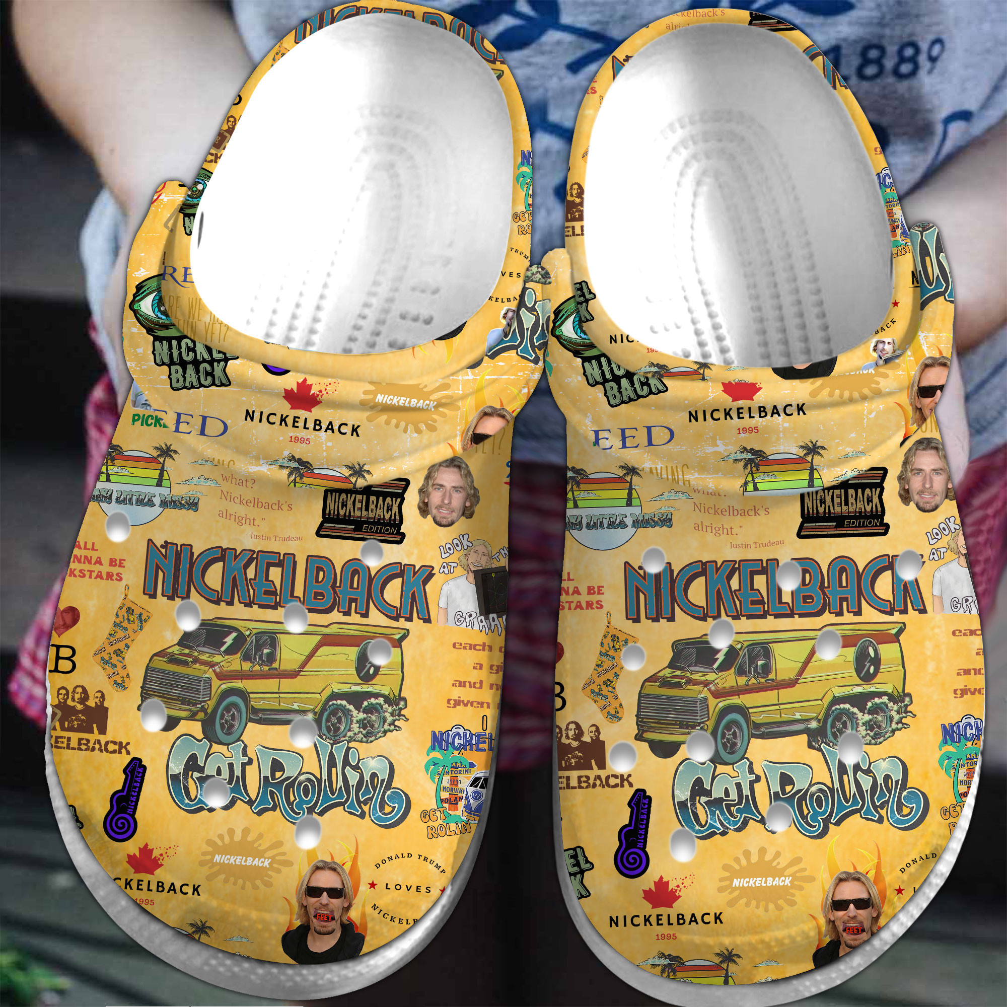 Footwearmerch Nickelback Rock Band Music Crocs Crocband Clogs Shoes Comfortable For Men Women and Kids