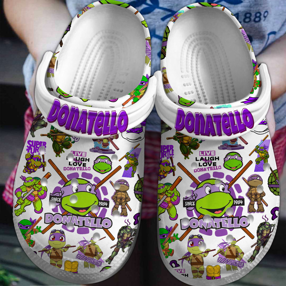 Footwearmerch Teenage Mutant Ninja Turtles (DONATELLO) Cartoon Crocs Crocband Shoes Clogs For Men Women and Kids