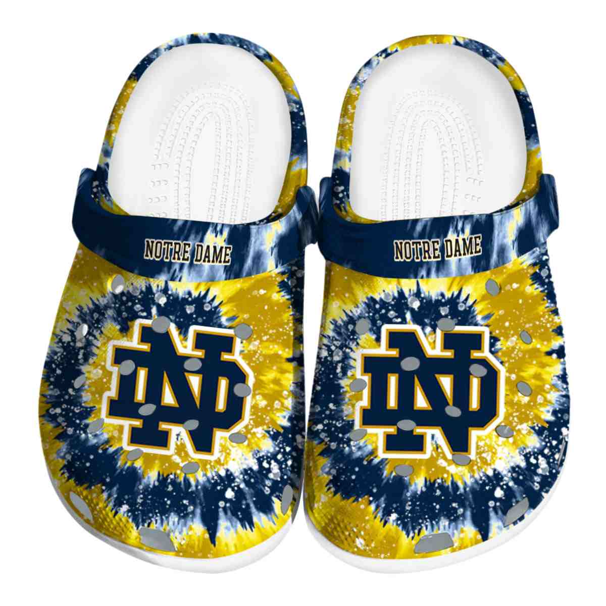 Footwearmerch Notre Dame Fighting Irish NCAA Sport Crocs Crocband Clogs Shoes Comfortable For Men Women and Kids