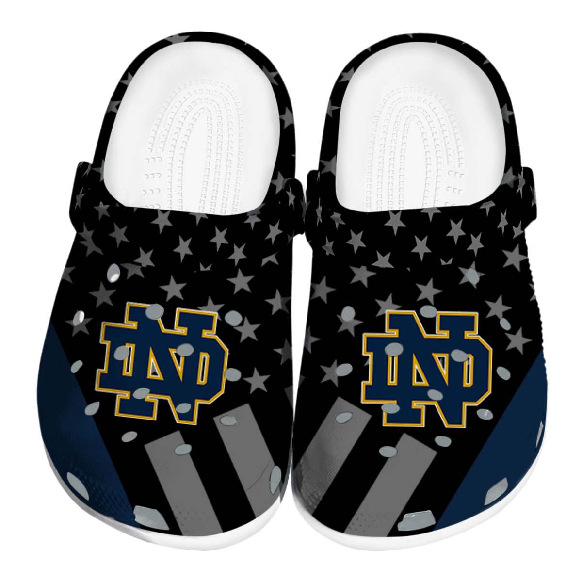 Footwearmerch Notre Dame Fighting Irish NCAA Sport Crocs Crocband Clogs Shoes Comfortable For Men Women and Kids