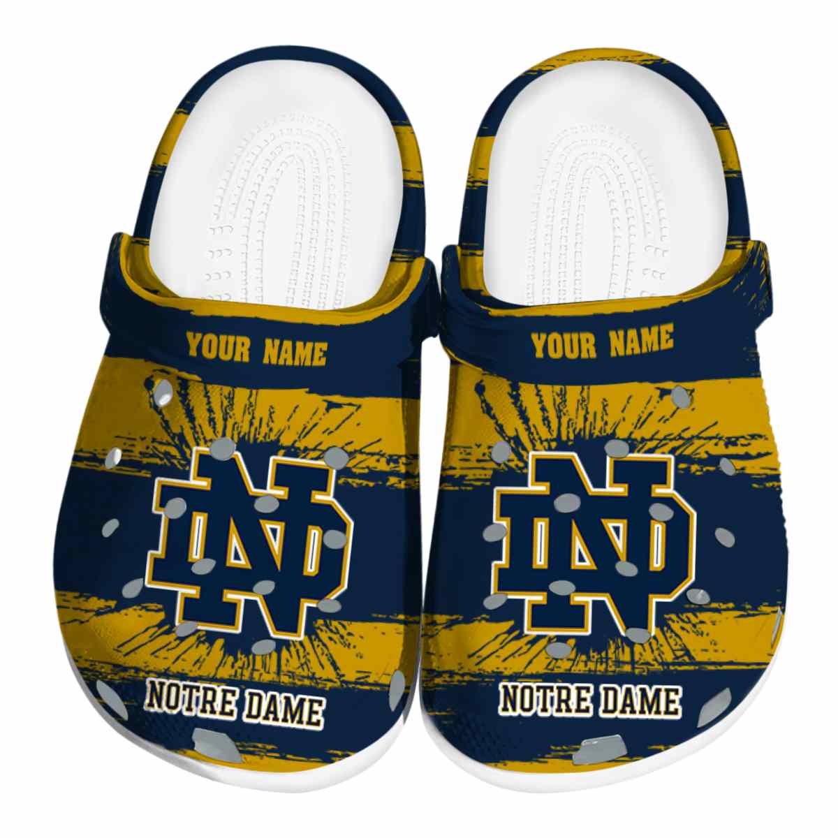 Footwearmerch Notre Dame Fighting Irish NCAA Sport Crocs Crocband Clogs Shoes Comfortable For Men Women and Kids