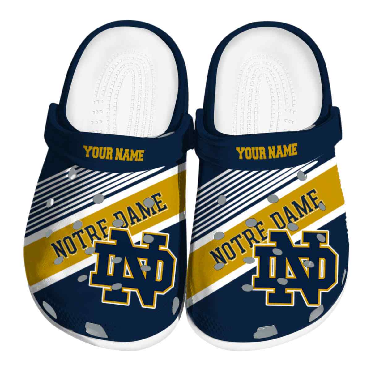Footwearmerch Notre Dame Fighting Irish NCAA Sport Crocs Crocband Clogs Shoes Comfortable For Men Women and Kids