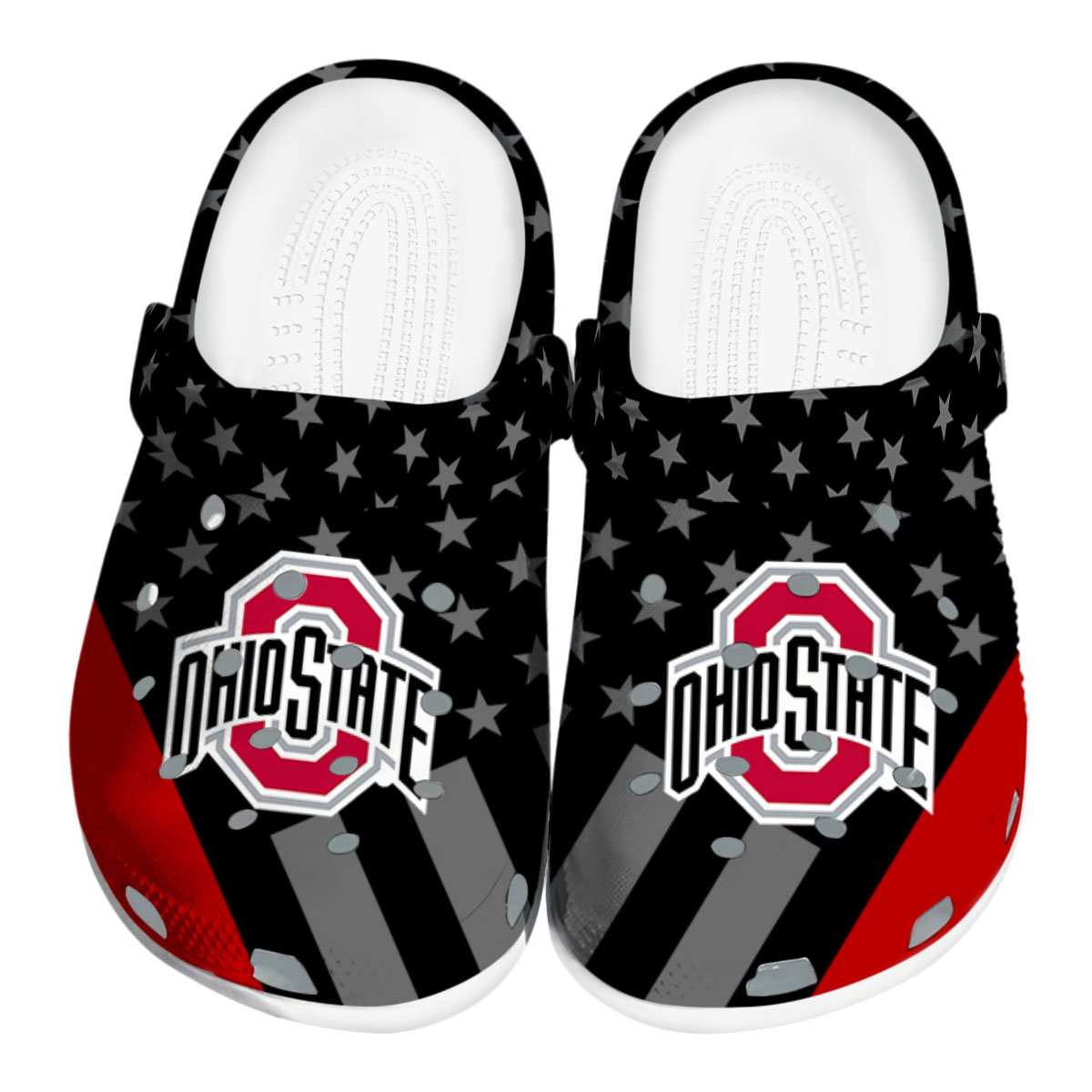 Footwearmerch Ohio State Buckeyes NCAA Sport Crocs Crocband Clogs Shoes Comfortable For Men Women and Kids