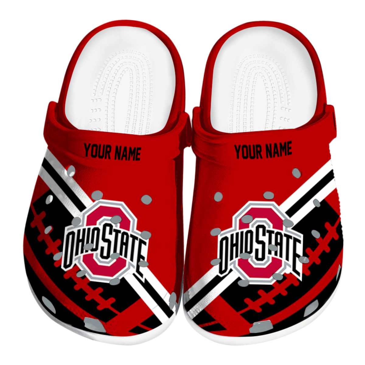 Footwearmerch Ohio State Buckeyes NCAA Sport Crocs Crocband Clogs Shoes Comfortable For Men Women and Kids