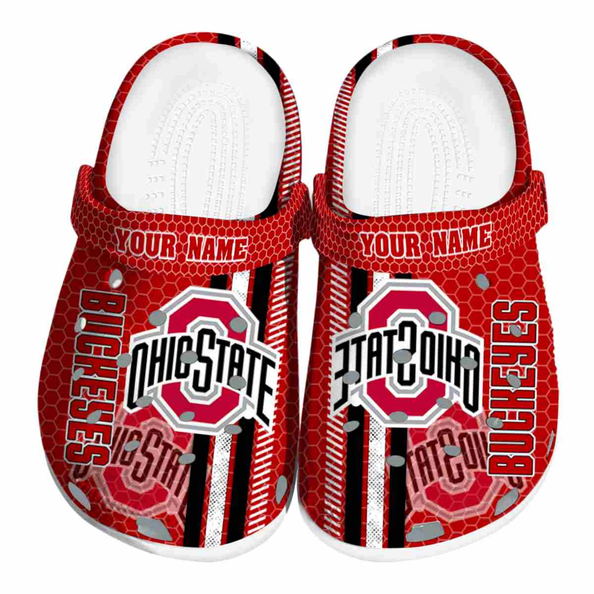 Footwearmerch Ohio State Buckeyes NCAA Sport Crocs Crocband Clogs Shoes Comfortable For Men Women and Kids