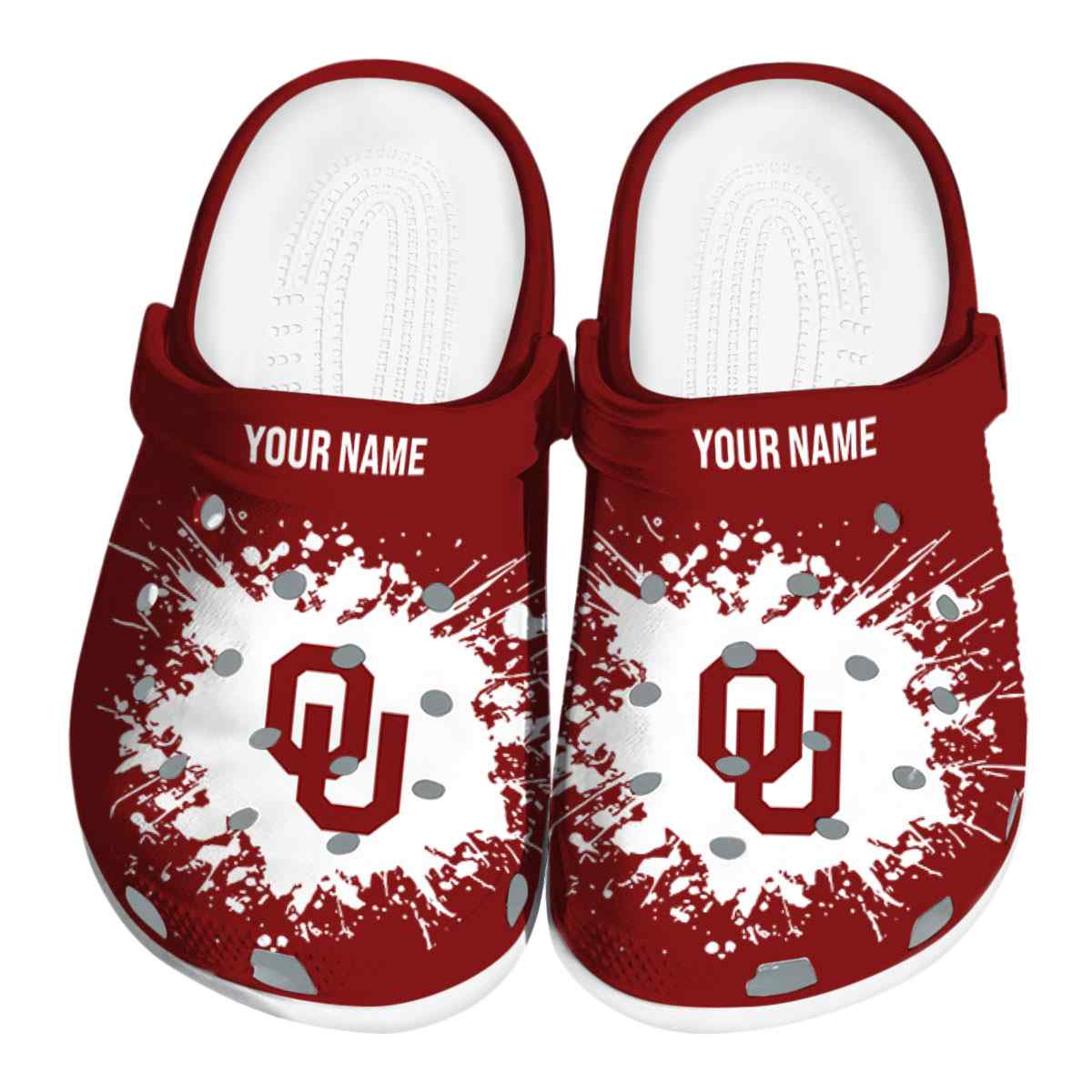 Footwearmerch Oklahoma Sooners NCAA Sport Crocs Crocband Clogs Shoes Comfortable For Men Women and Kids