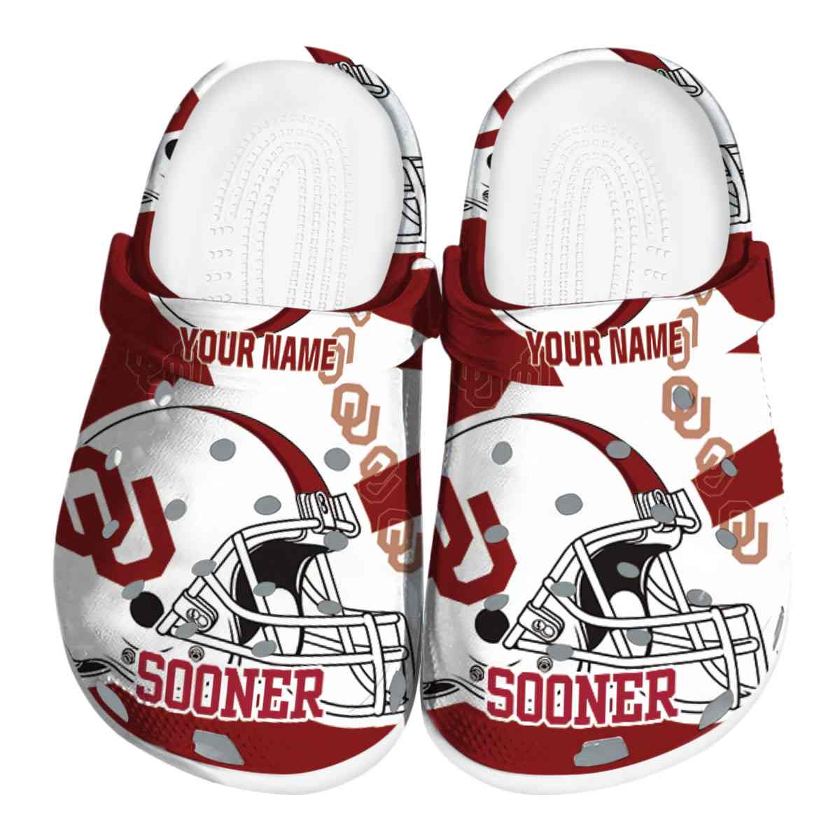 Footwearmerch Oklahoma Sooners NCAA Sport Crocs Crocband Clogs Shoes Comfortable For Men Women and Kids