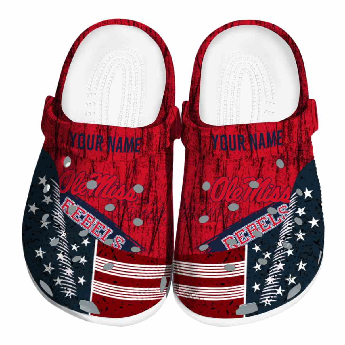 Footwearmerch Ole Miss Rebels NCAA Sport Crocs Crocband Clogs Shoes Comfortable For Men Women and Kids