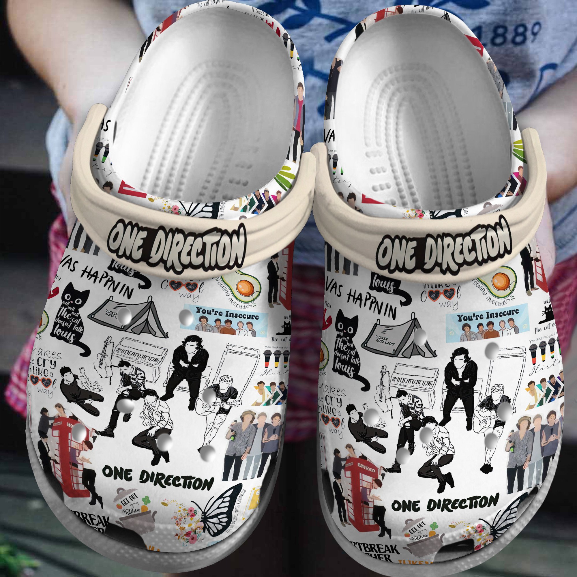 Footwearmerch One Direction Music Crocs Crocband Clogs Shoes Comfortable For Men Women and Kids