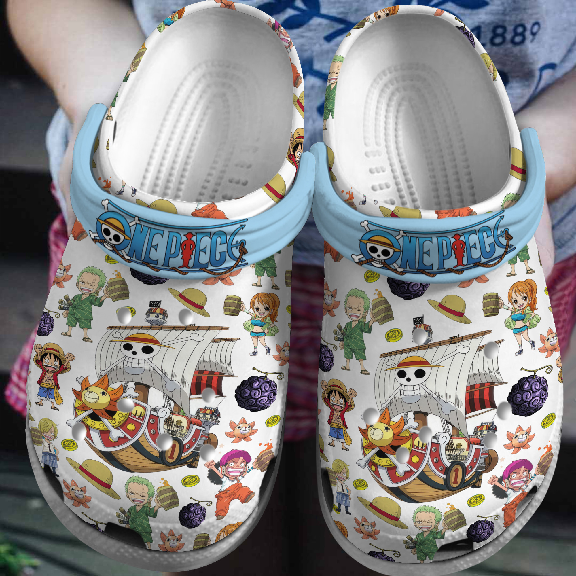 Footwearmerch One Piece Anime Crocs Crocband Clogs Shoes Comfortable For Men Women and Kids