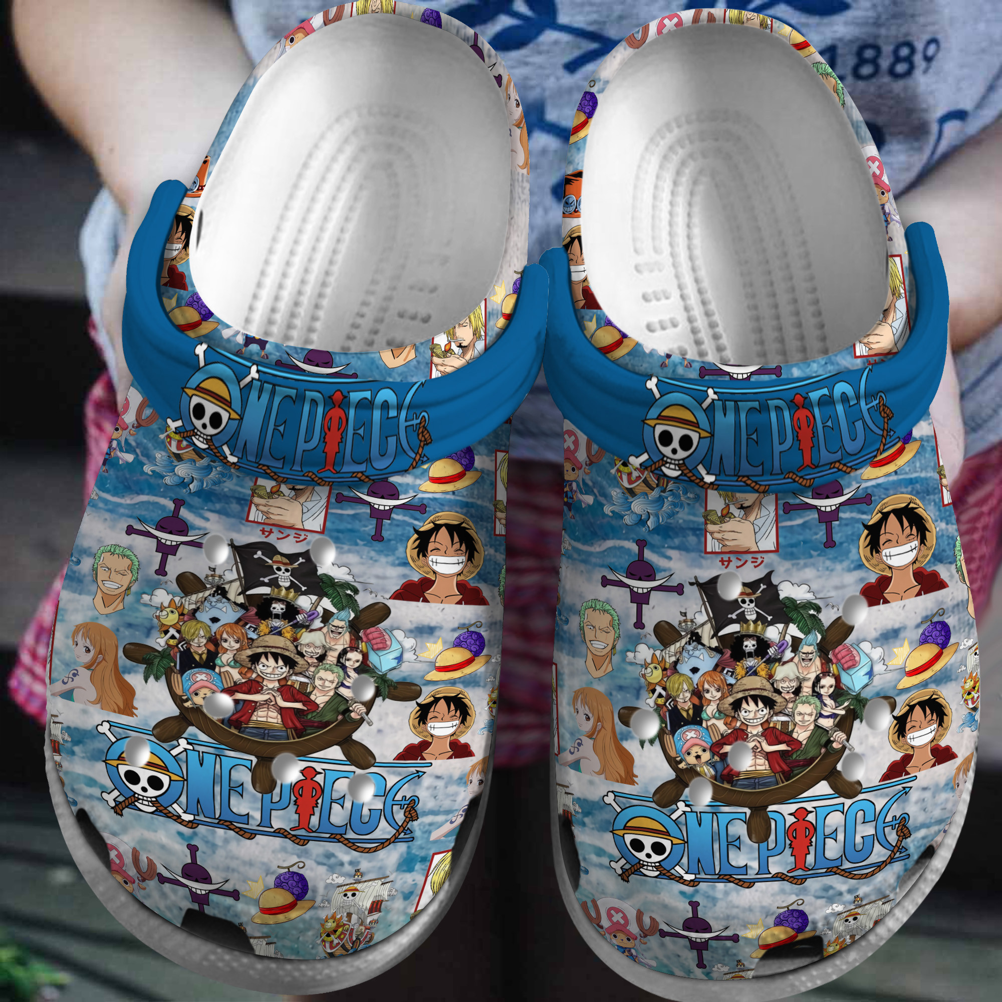 Footwearmerch One Piece Anime Crocs Crocband Clogs Shoes Comfortable For Men Women and Kids
