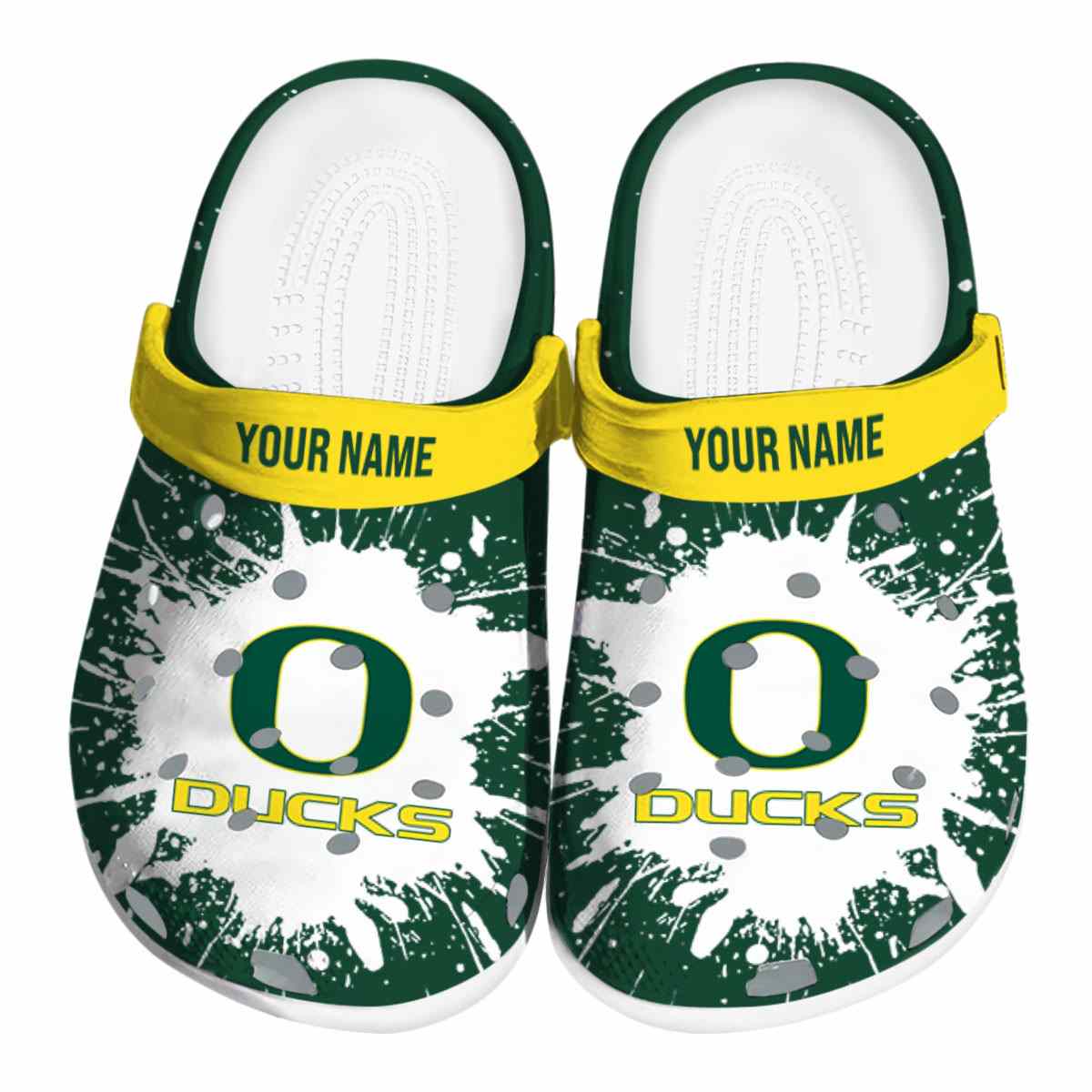 Footwearmerch Oregon Ducks NCAA Sport Crocs Crocband Clogs Shoes Comfortable For Men Women and Kids