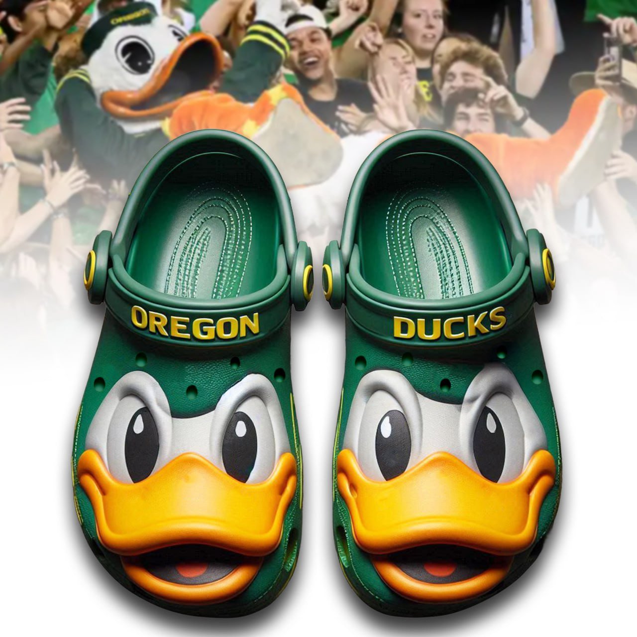Footwearmerch Oregon Ducks NCAA Sport Crocs Crocband Clogs Shoes Comfortable For Men Women and Kids