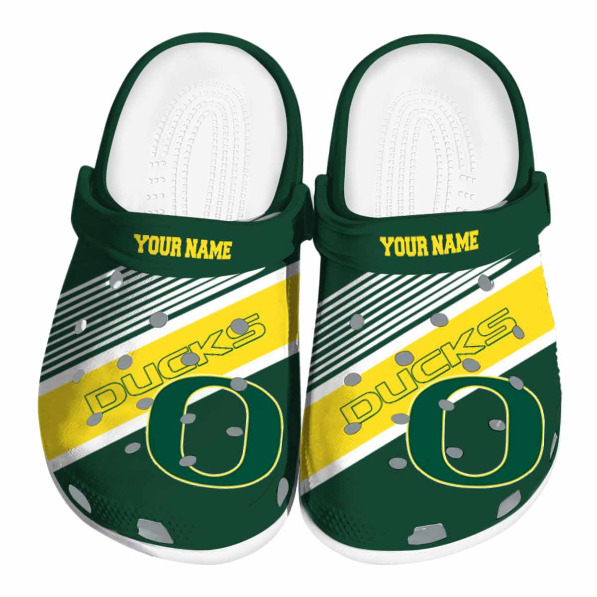 Footwearmerch Oregon Ducks NCAA Sport Crocs Crocband Clogs Shoes Comfortable For Men Women and Kids