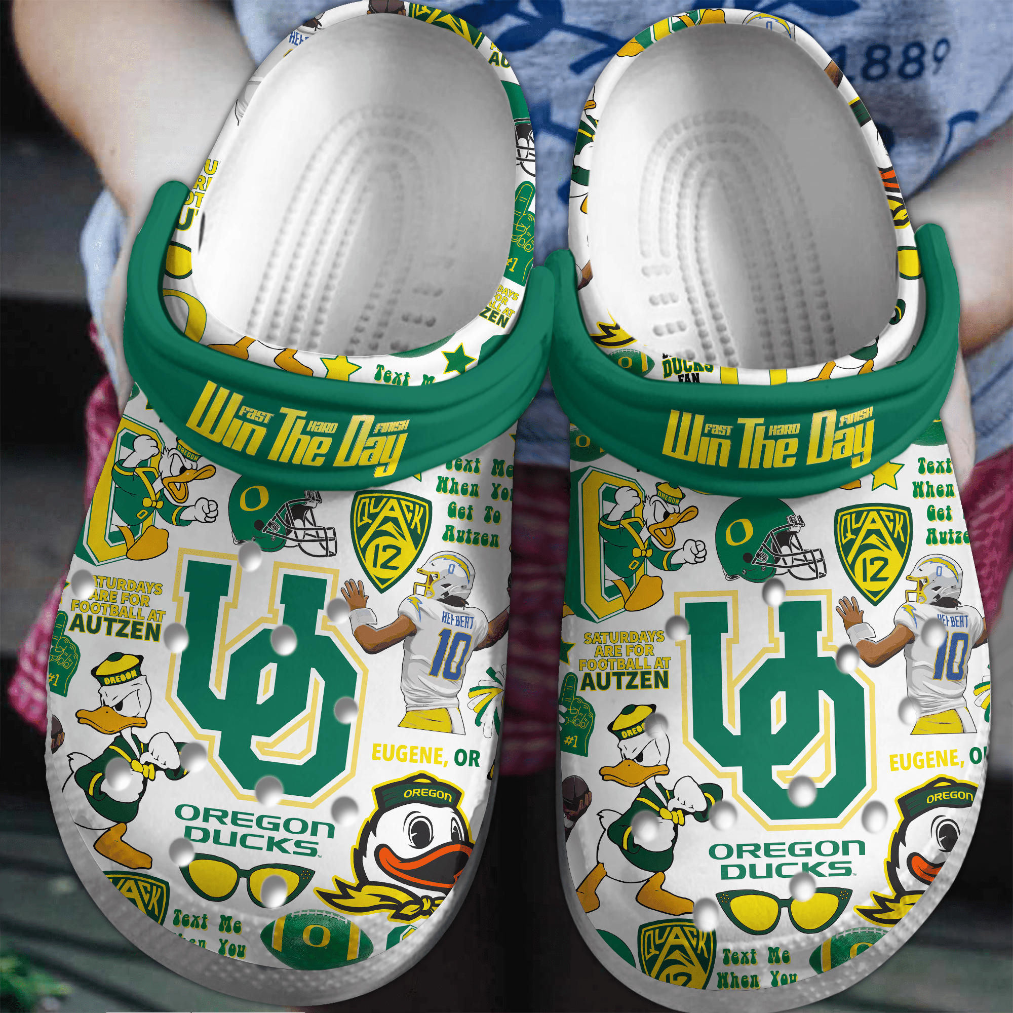 Footwearmerch Oregon Ducks NCAA Sport Crocs Crocband Clogs Shoes Comfortable For Men Women and Kids