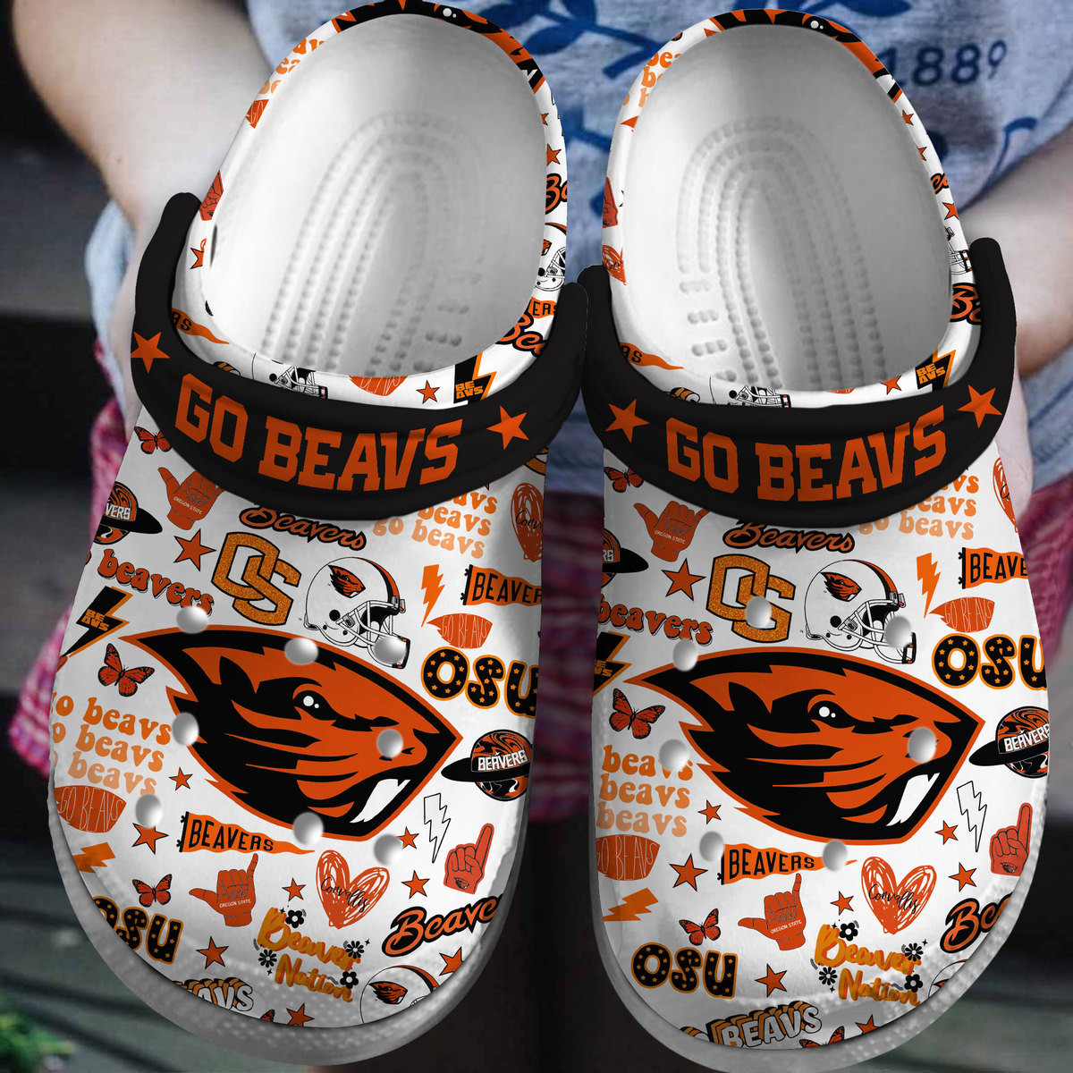 Footwearmerch Oregon State Beavers NCAA Sport Crocs Crocband Clogs Shoes Comfortable For Men Women and Kids