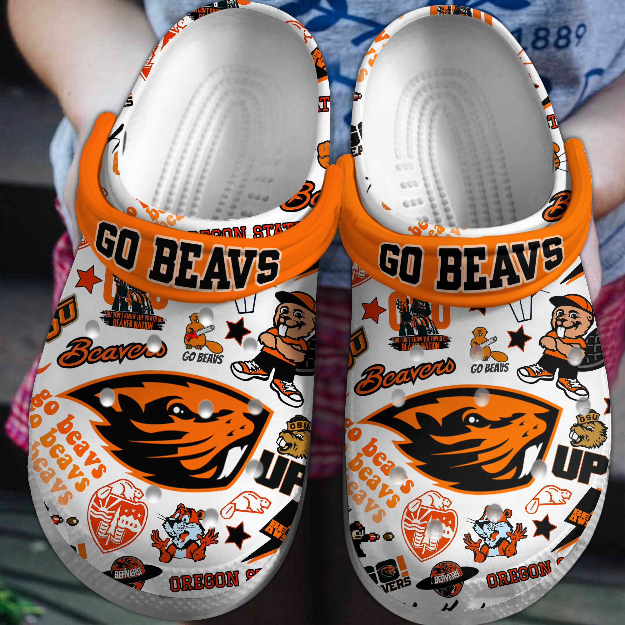 Footwearmerch Oregon State Beavers NCAA Sport Crocs Crocband Clogs Shoes Comfortable For Men Women and Kids