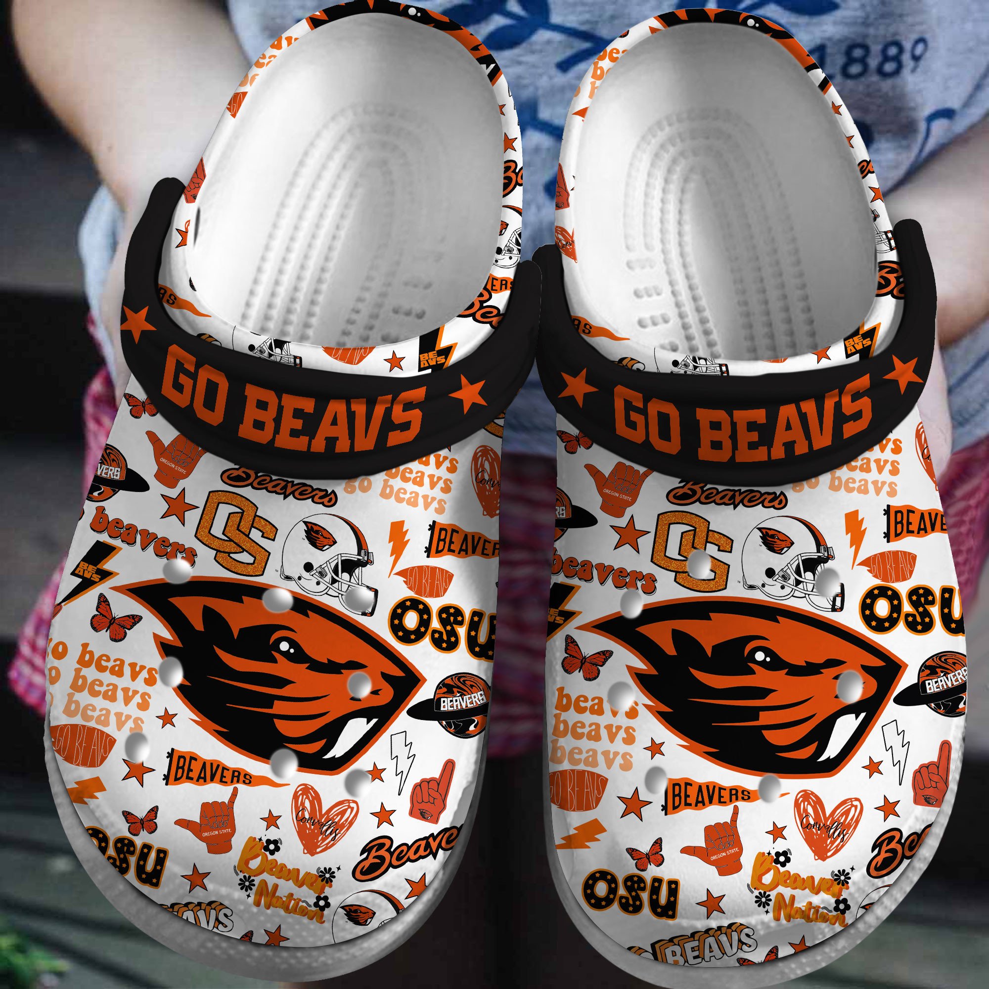 Footwearmerch Oregon State Beavers NCAA Sport Crocs Crocband Clogs Shoes Comfortable For Men Women and Kids