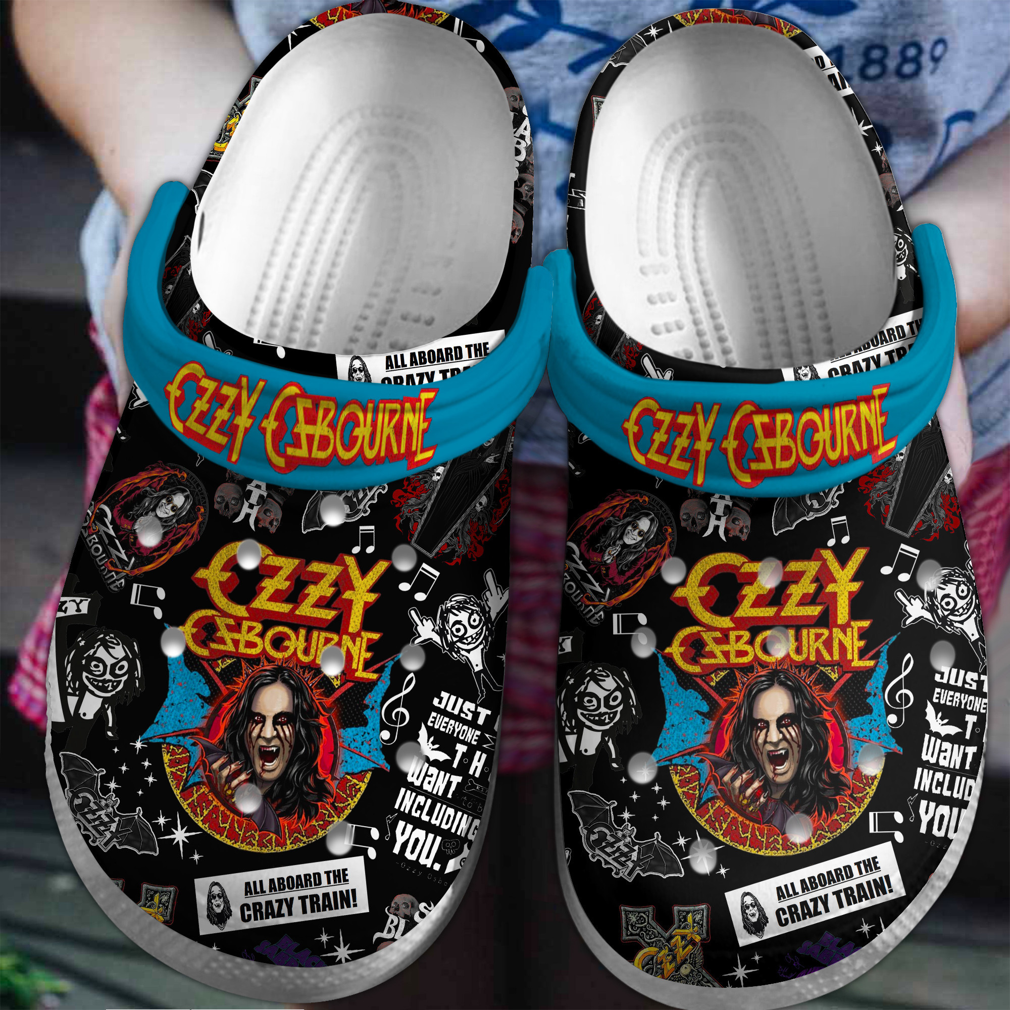 Footwearmerch Ozzy Osbourne Music Crocs Crocband Clogs Shoes Comfortable For Men Women and Kids