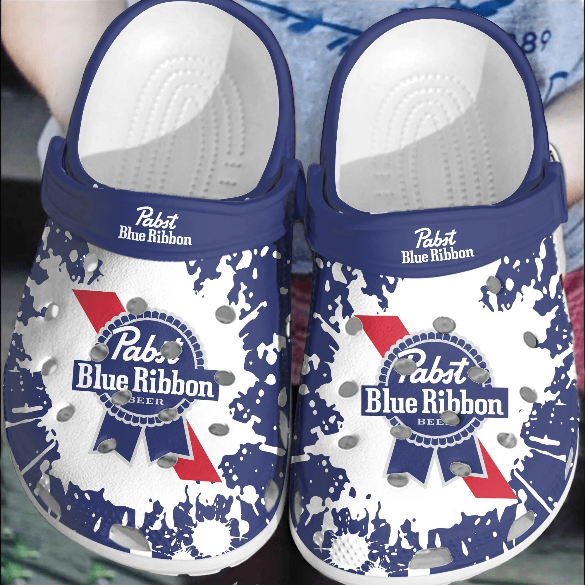 Footwearmerch Pabst Blue Ribbon Beer Adults Crocband Crocs Clogs Shoes Comfortable For Men Women