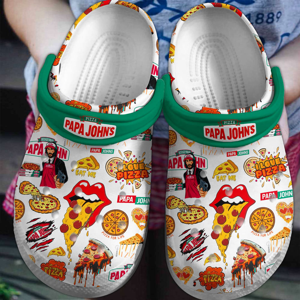 Footwearmerch Papa John's Premium Crocs Crocband Clogs Shoes Comfortable For Men Women and Kids