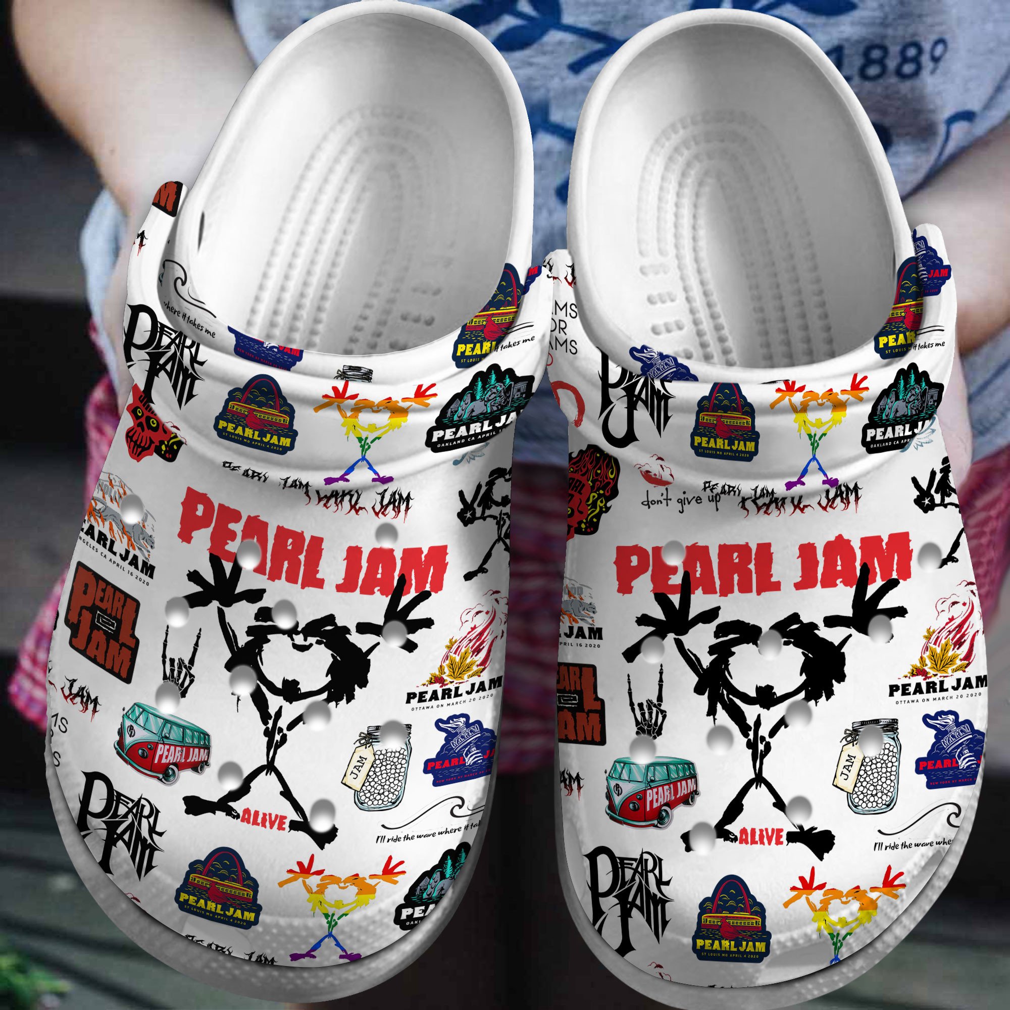 Footwearmerch Pearl Jam Music Crocs Crocband Clogs Shoes Comfortable For Men Women and Kids