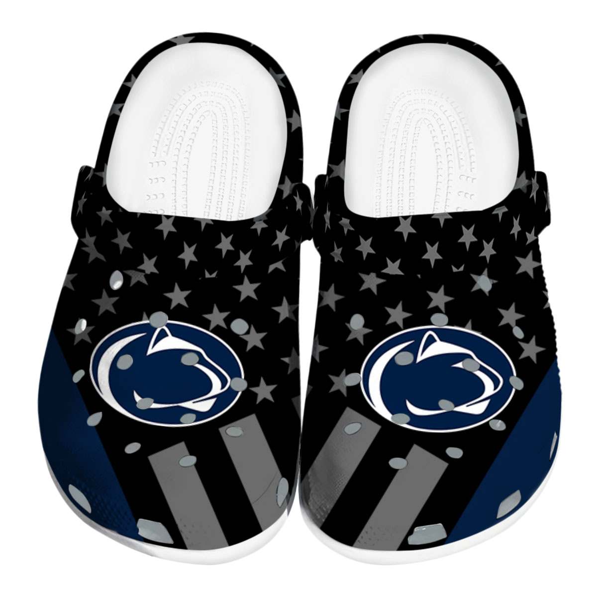Footwearmerch Penn State Nittany Lions NCAA Sport Crocs Crocband Clogs Shoes Comfortable For Men Women and Kids
