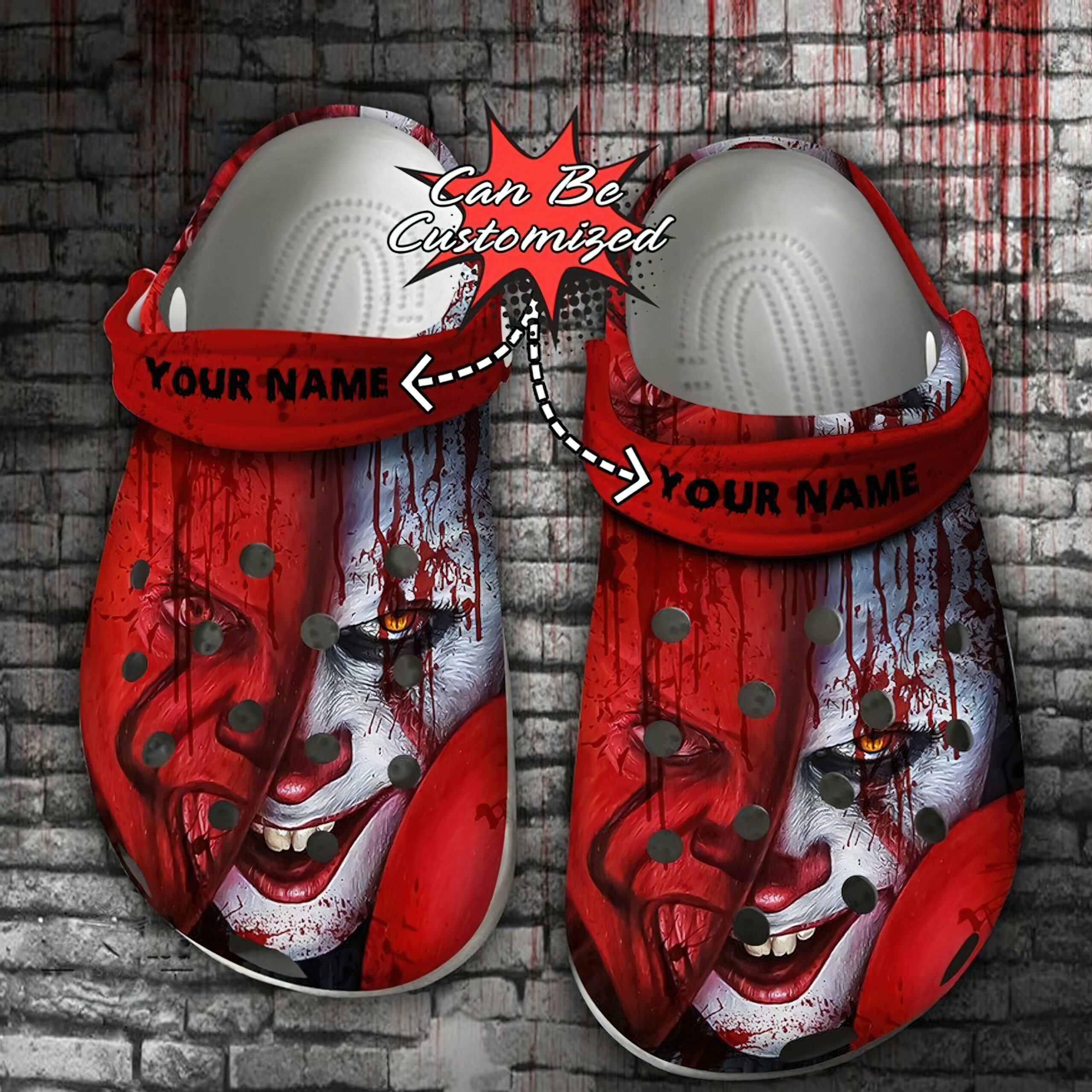 Footwearmerch Pennywise Horror Movie Crocs Crocband Clogs Shoes Comfortable For Men Women and Kids