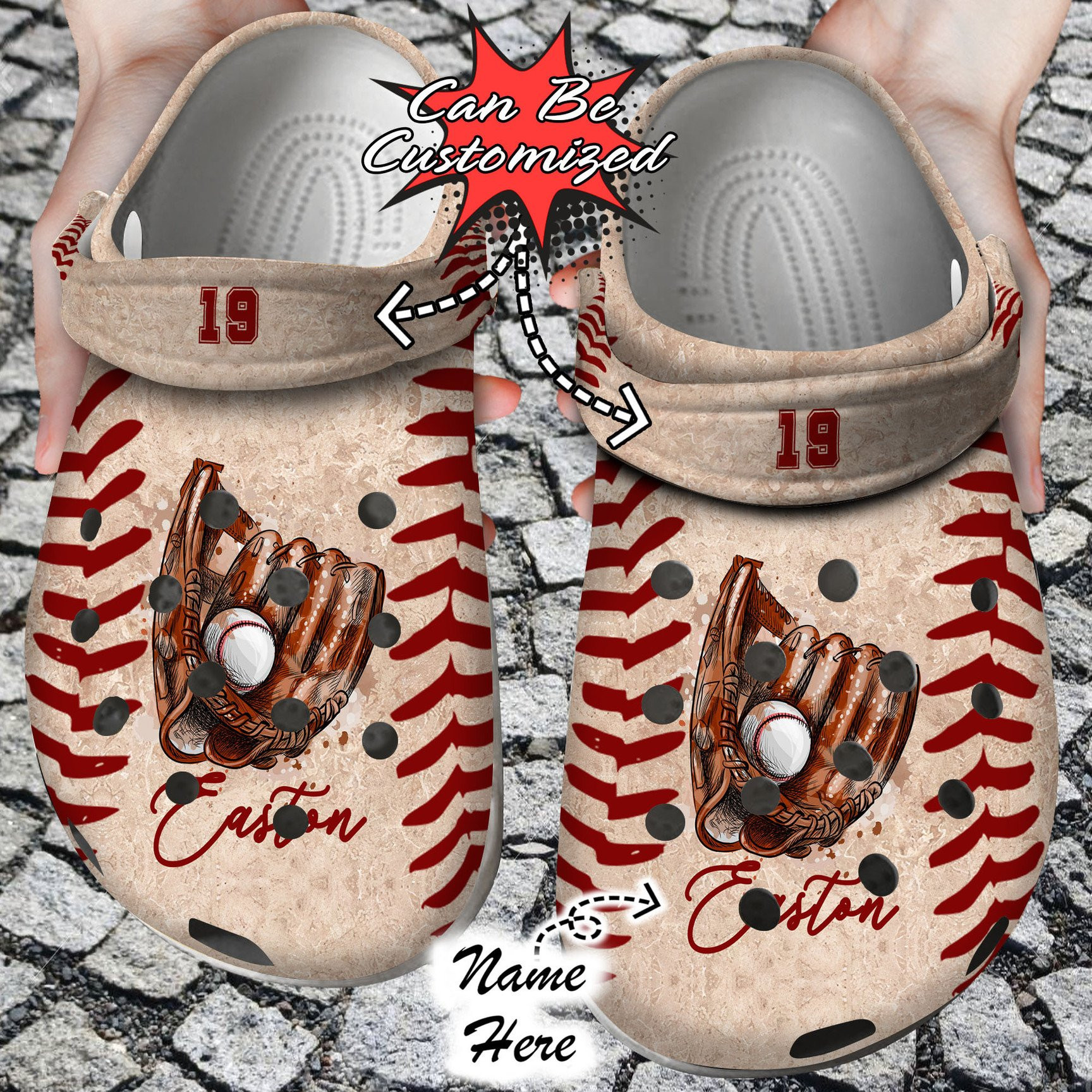 Footwearmerch Personalized Baseball Glove With Ball clog Shoes Sport