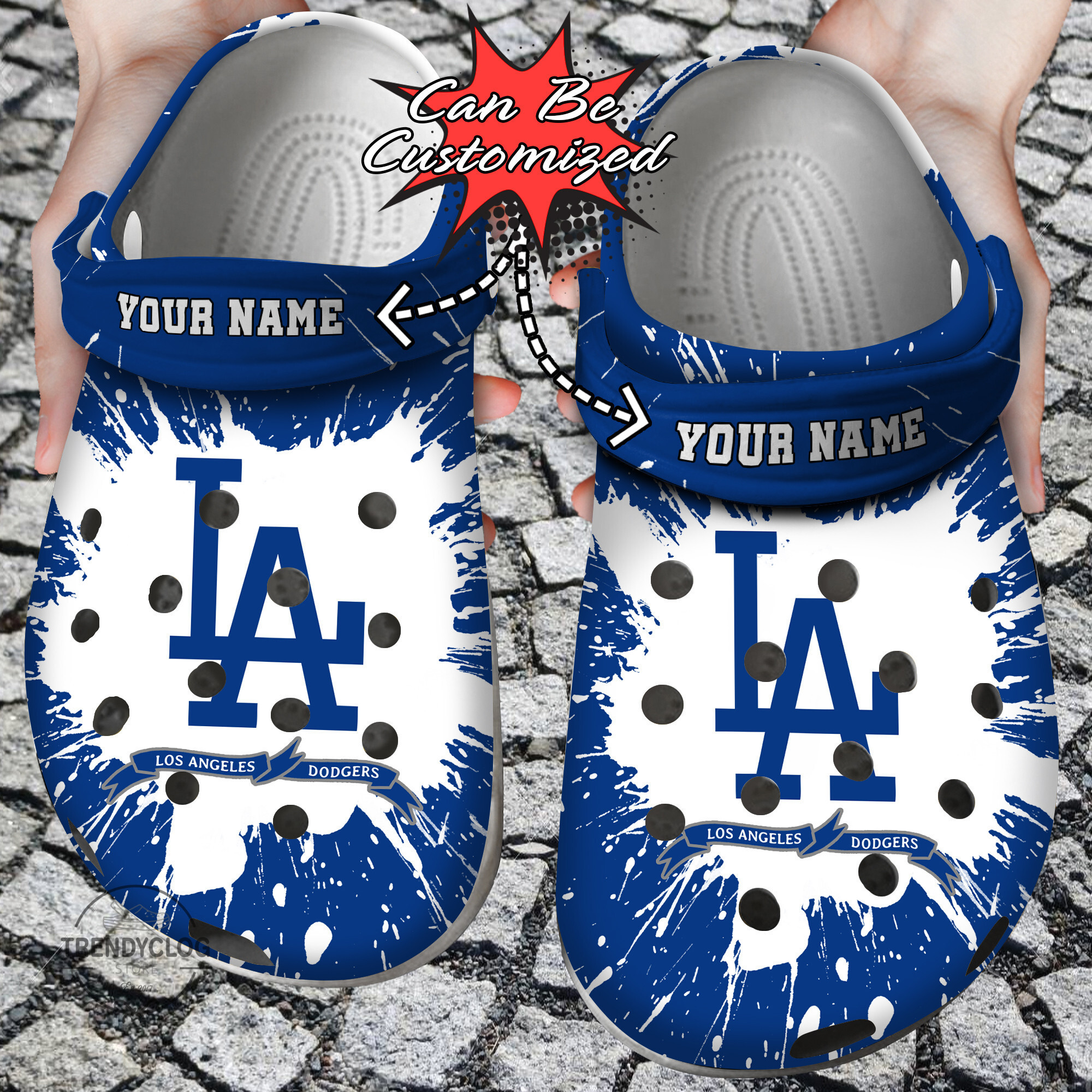 Footwearmerch Personalized Dodgers Baseball Team Crocs Clog Custom Name Shoes 2