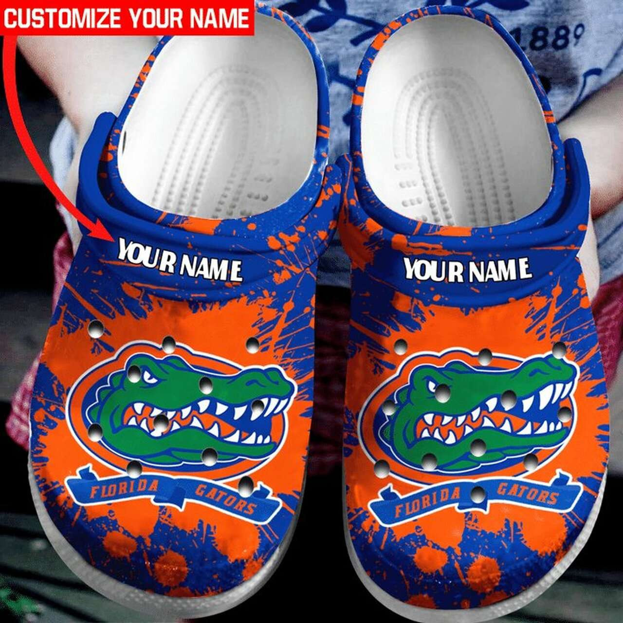 Footwearmerch Personalized Florida Gators Football Crocband Clogs
