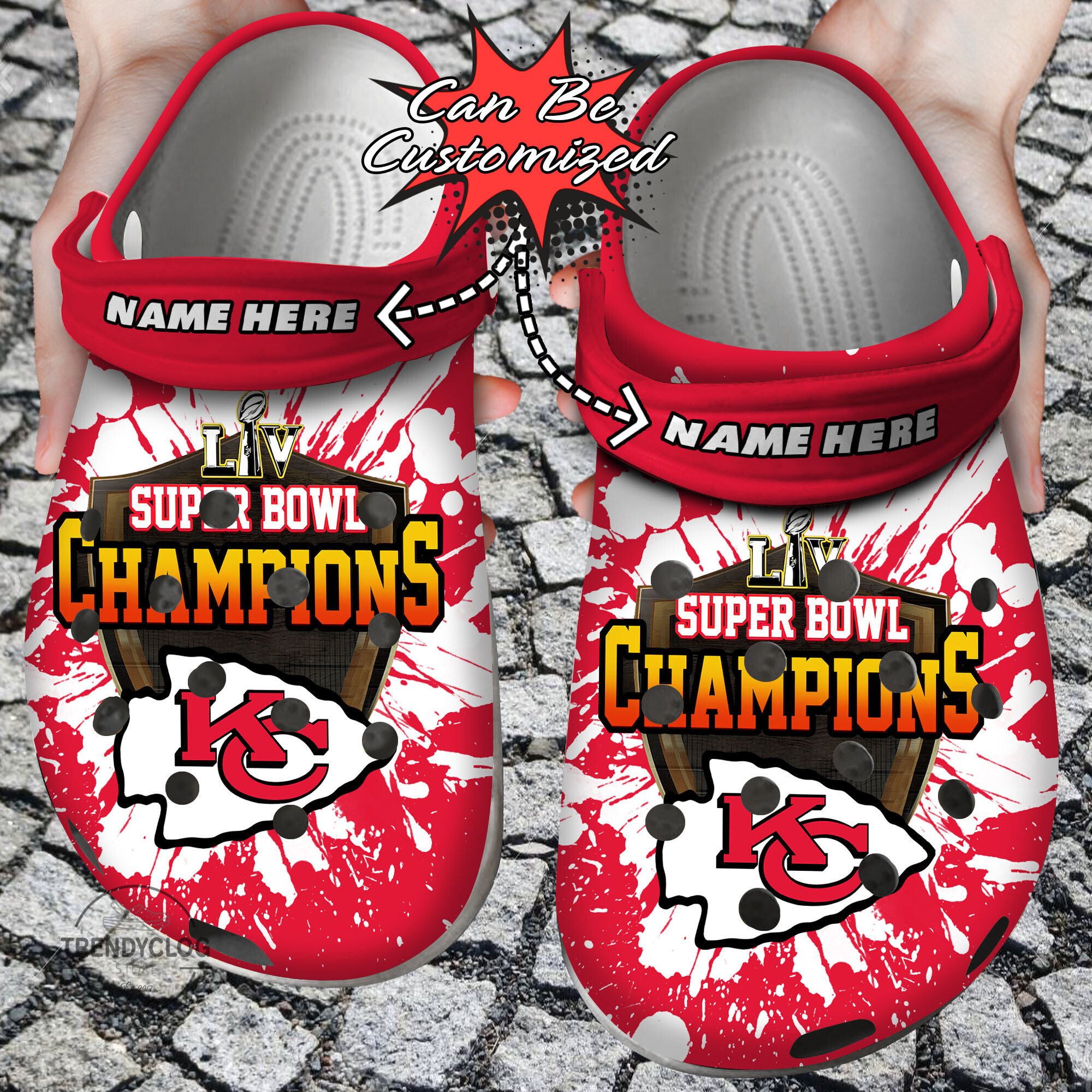 Footwearmerch Personalized KChiefs Football Team Crocs Clog Custom Name Shoes